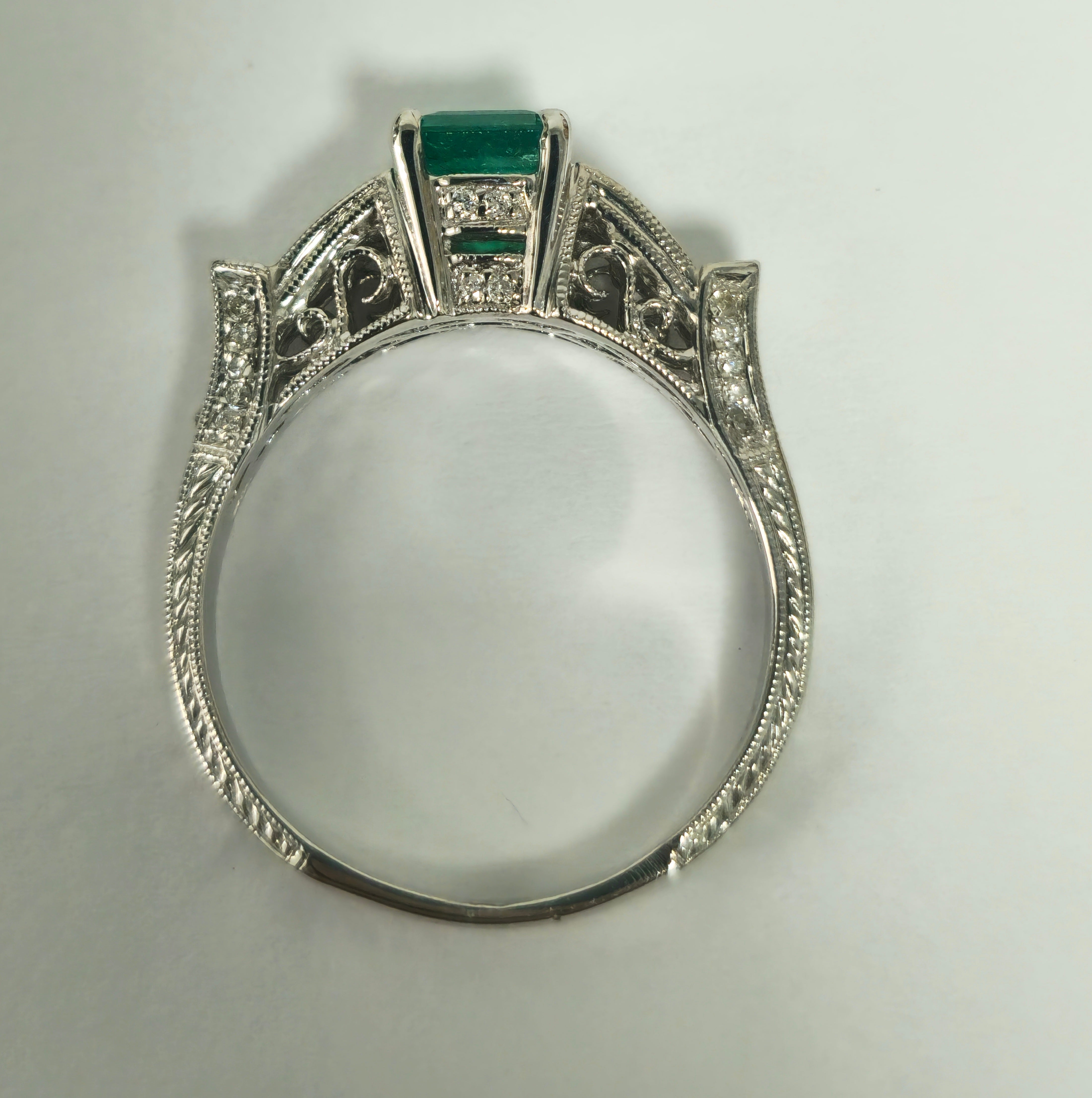 1.50 Carat Colombian Emerald Diamond Cocktail Ring