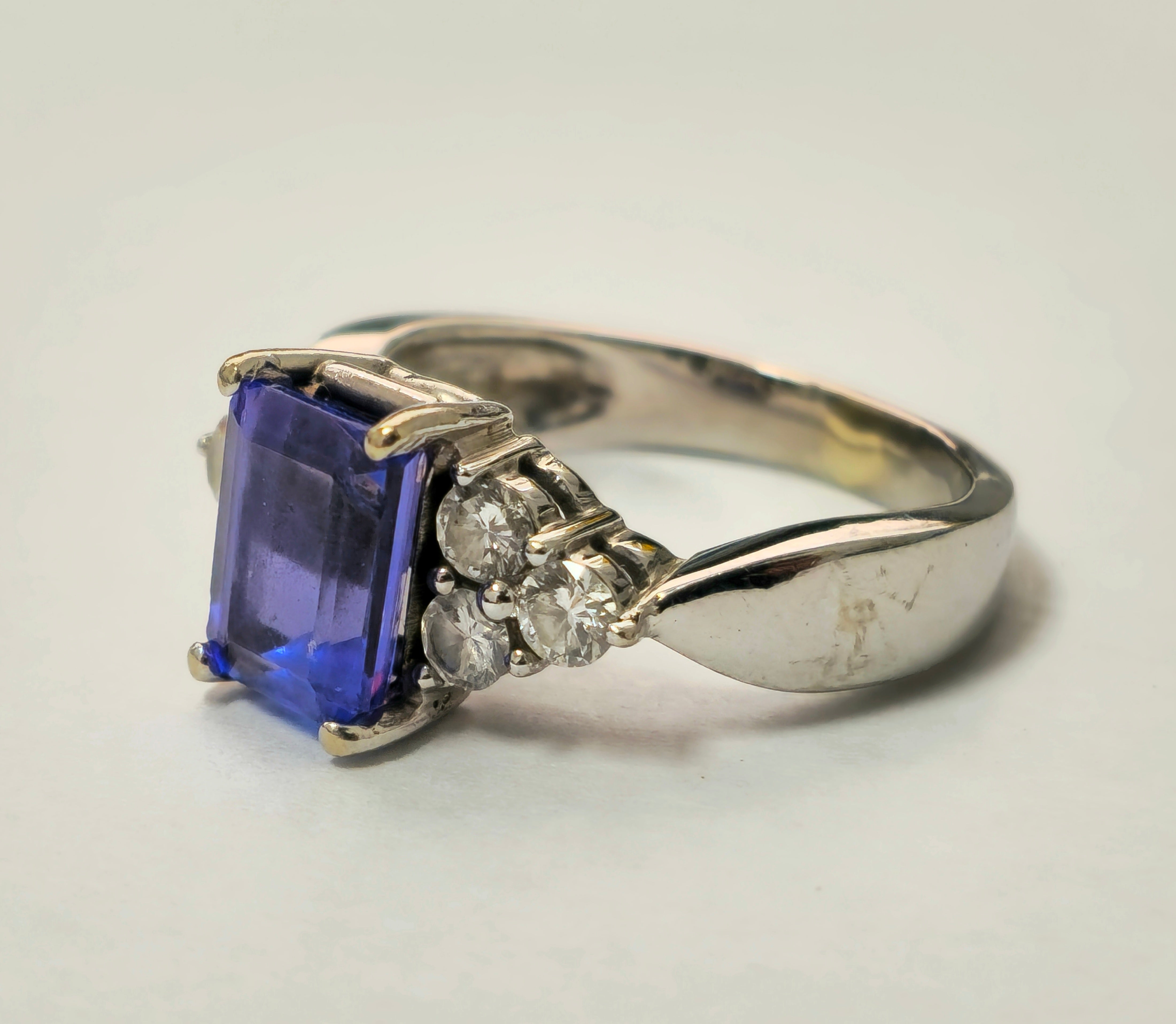 2.20 Carat Tanzanite & Diamond Engagement Ring