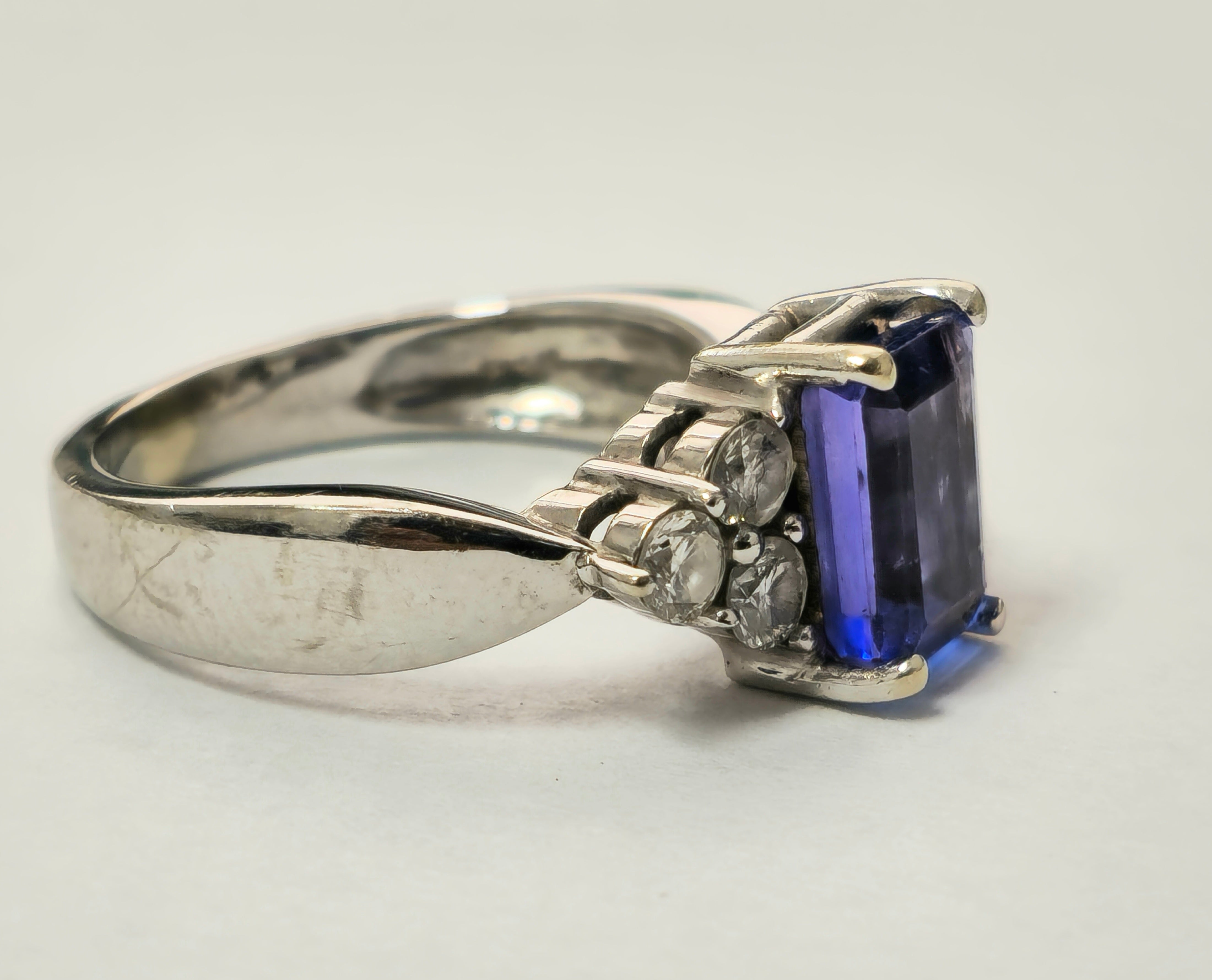 2.20 Carat Tanzanite & Diamond Engagement Ring