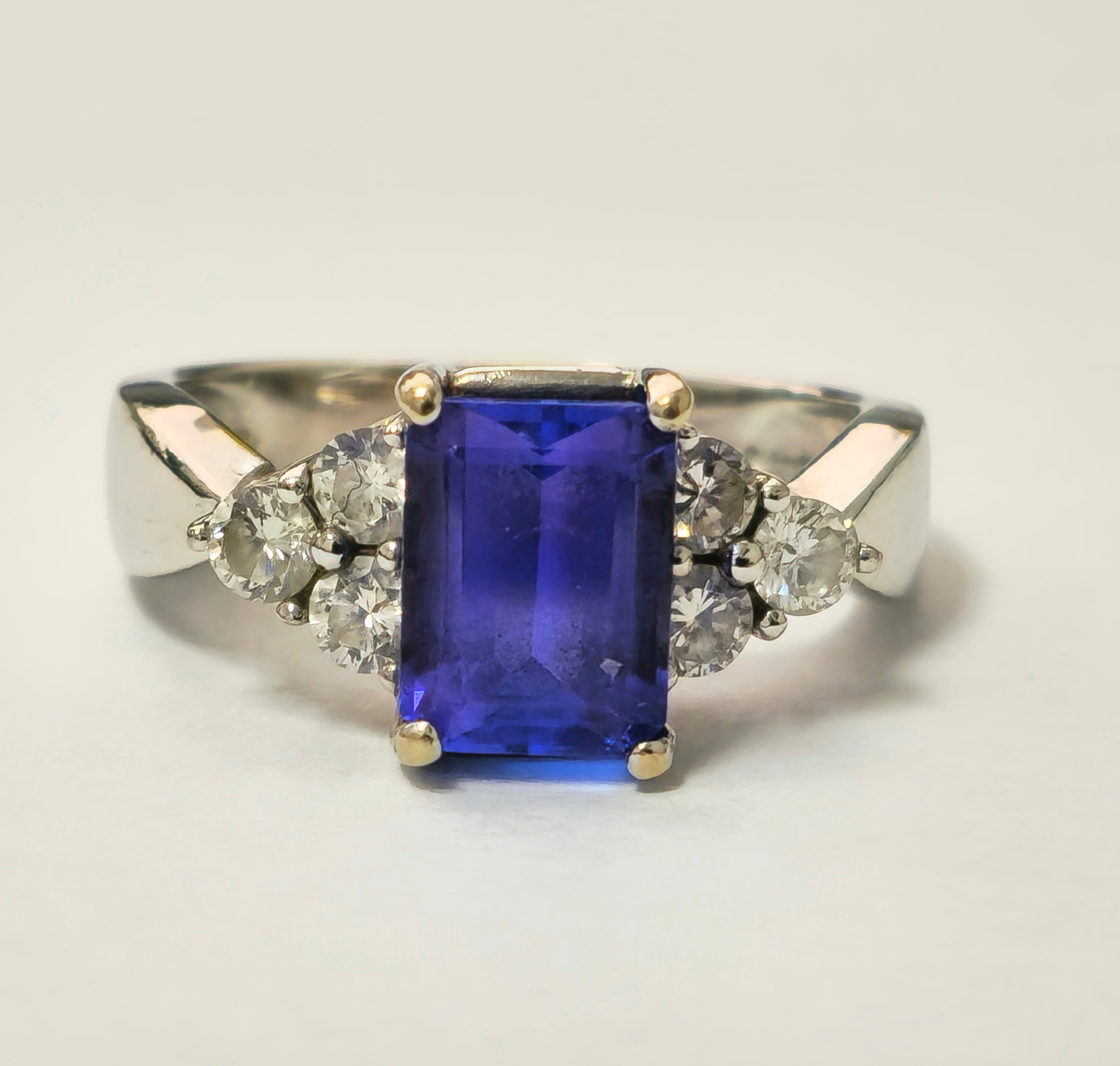 2.20 Carat Tanzanite & Diamond Engagement Ring