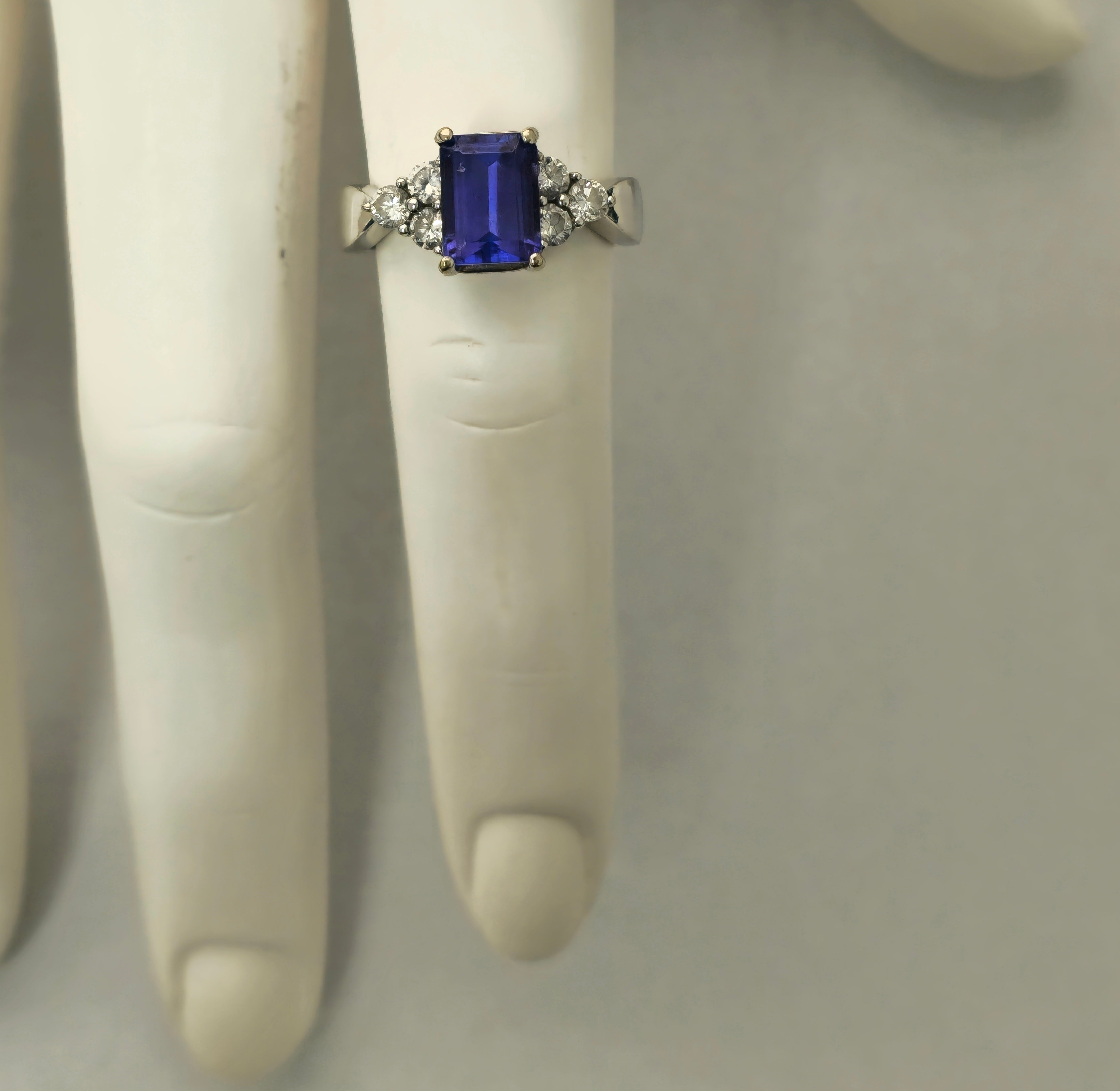 2.20 Carat Tanzanite & Diamond Engagement Ring