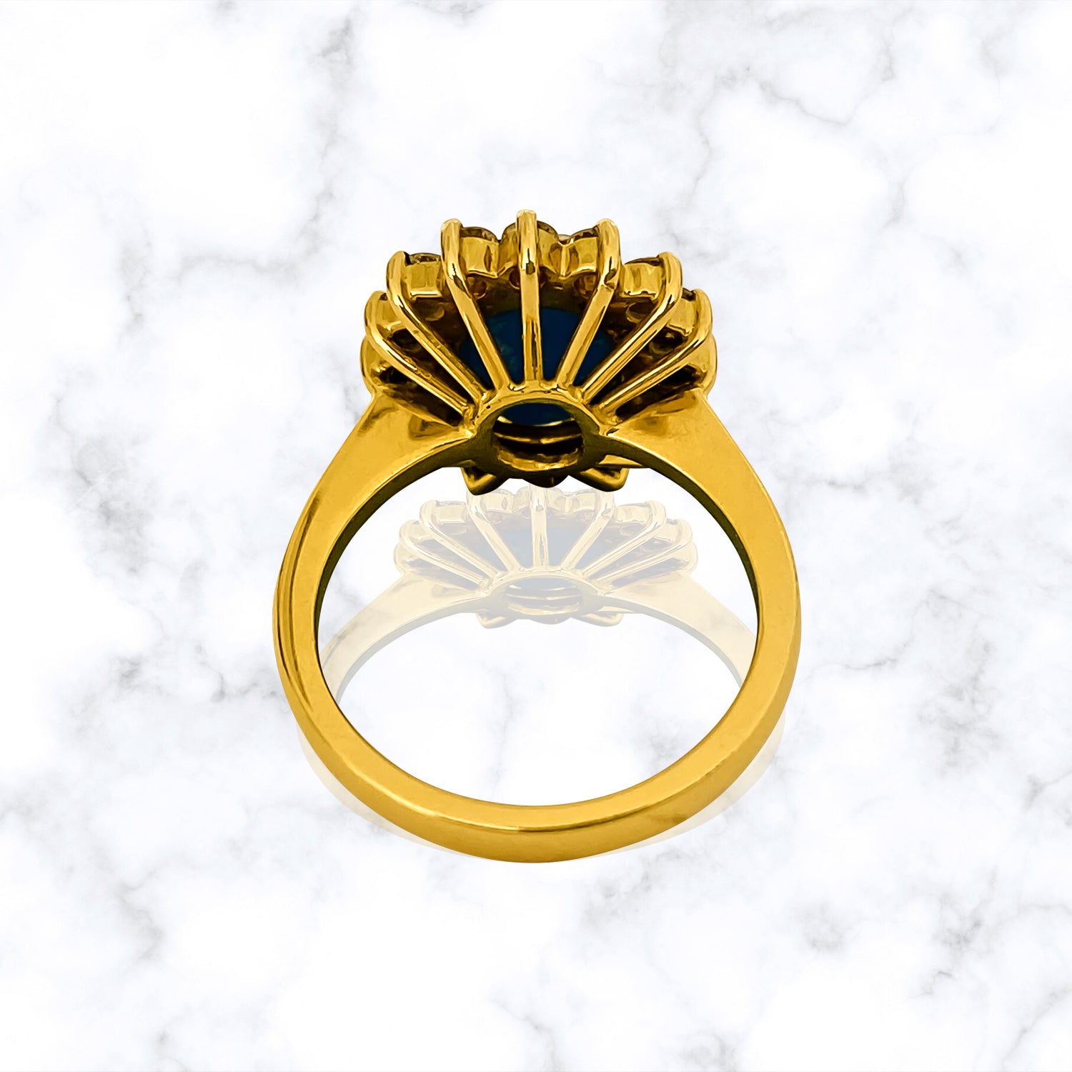 Art Deco 2.00 Carat Turquoise Diamond Cocktail Ring