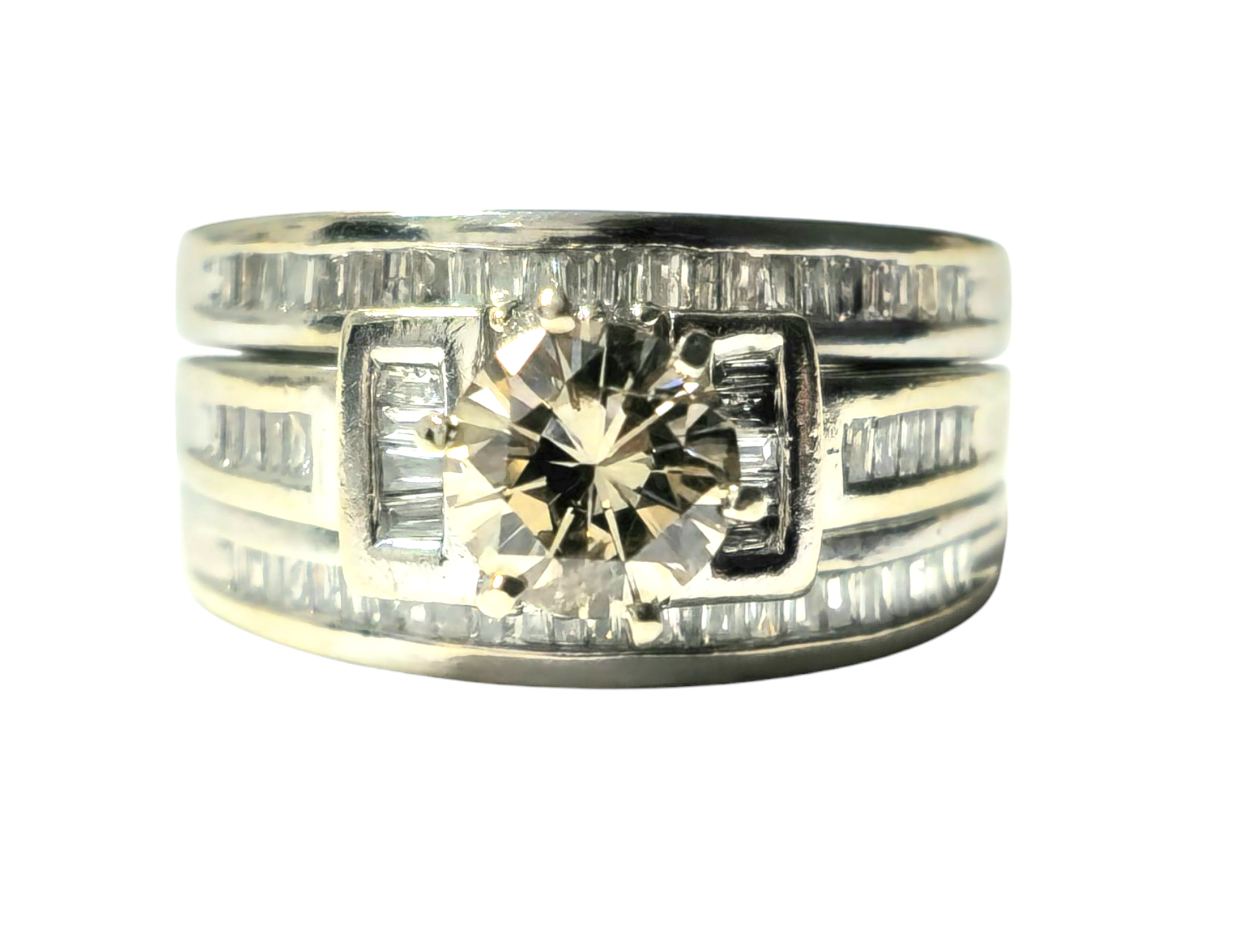 Vintage Diamond Engagement Ring in 14k White Gold