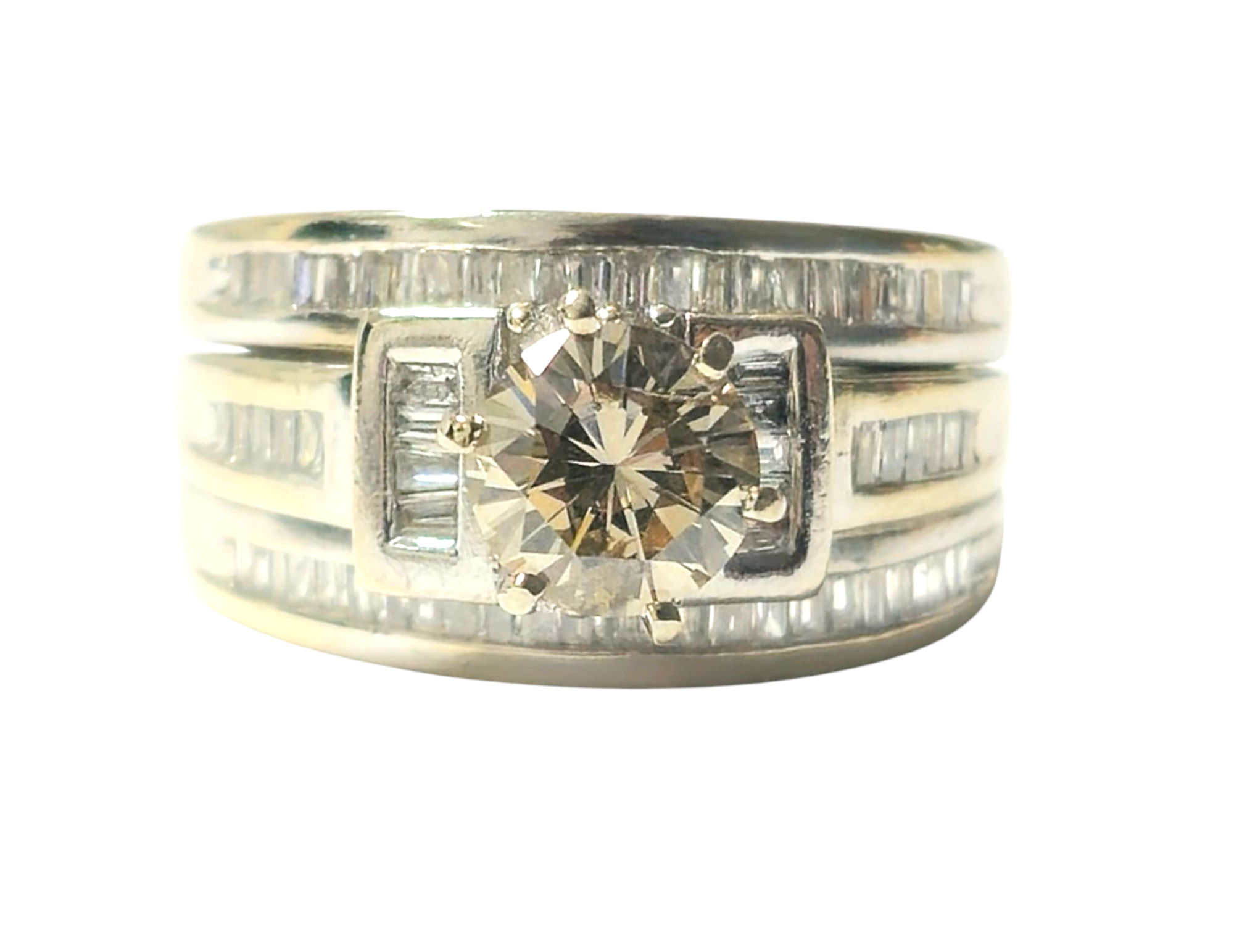 Vintage Diamond Engagement Ring in 14k White Gold