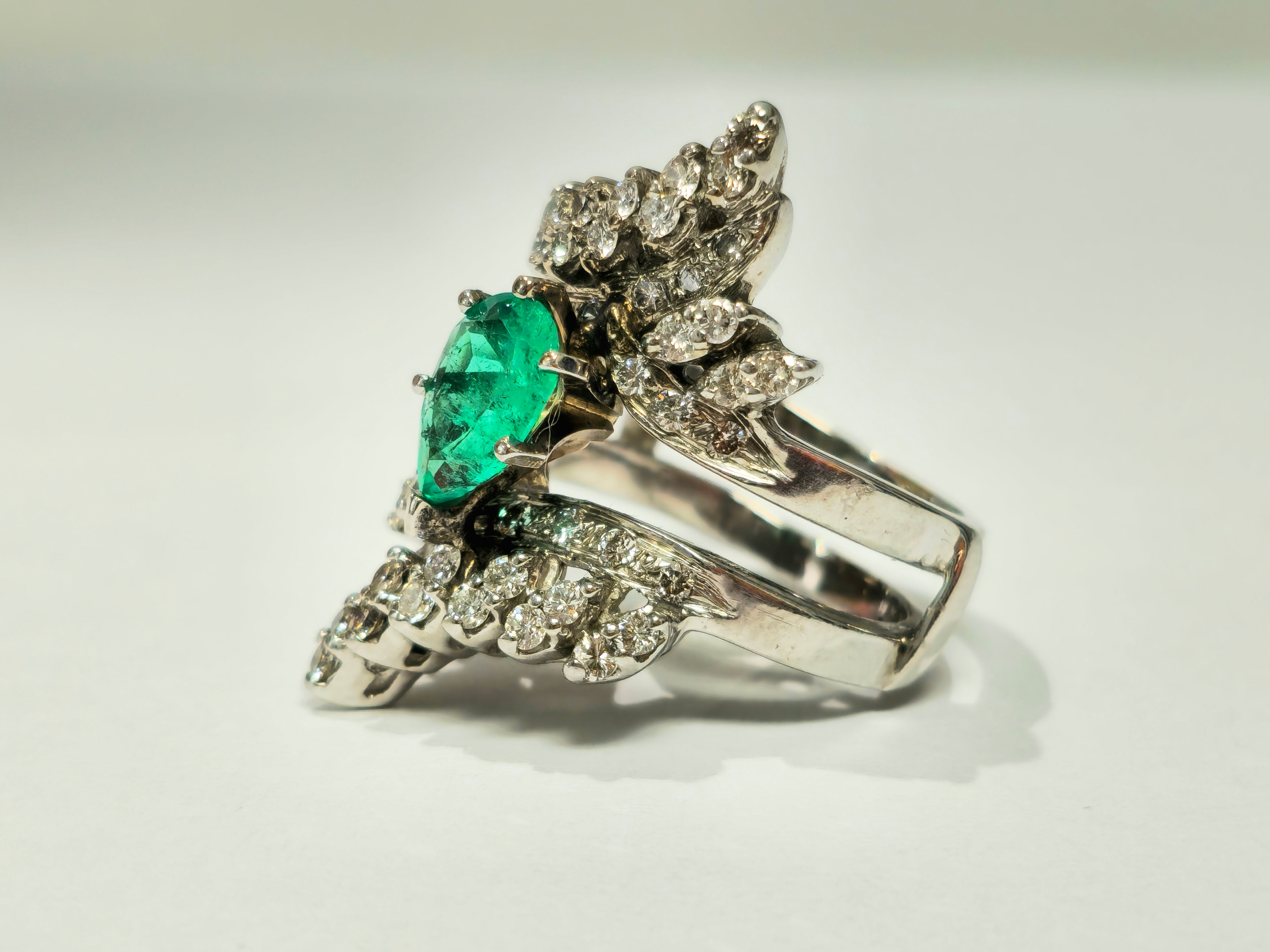 5.50 Carat Colombian Emerald Diamond Cocktail Ring