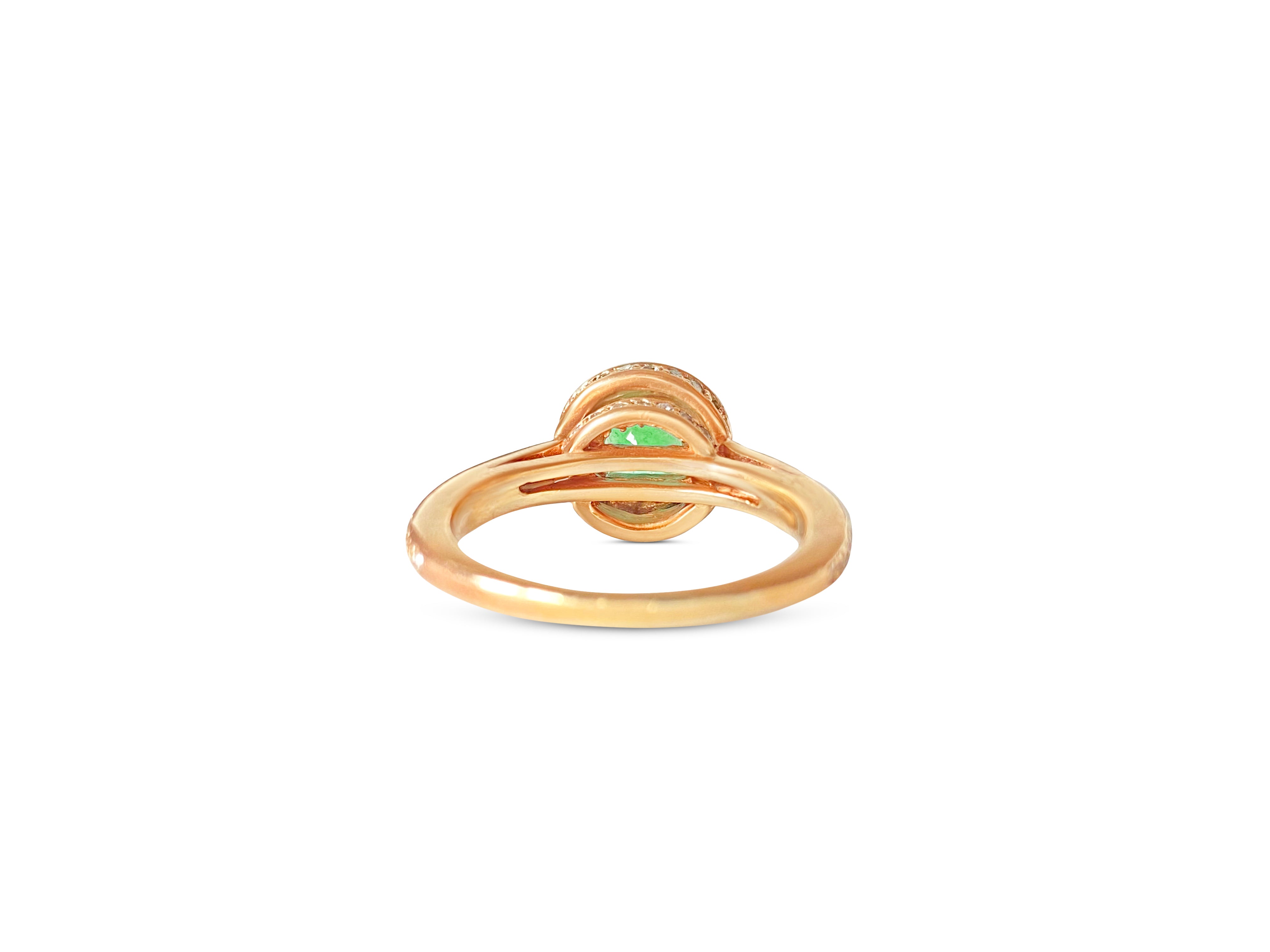 14k Gold Colombian Emerald And Diamond Engagement Ring