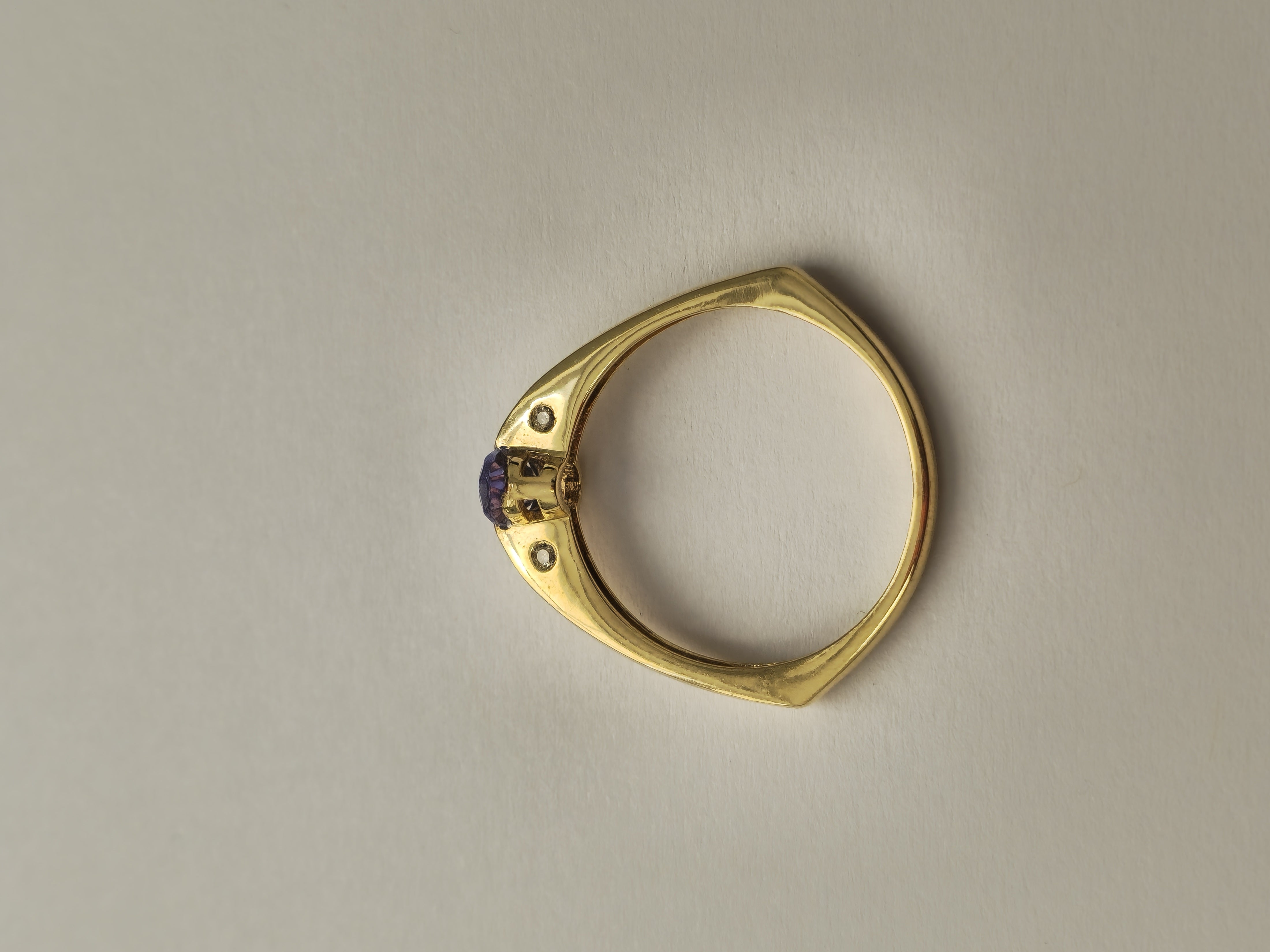 10k Blue Sapphire and Diamond Ring