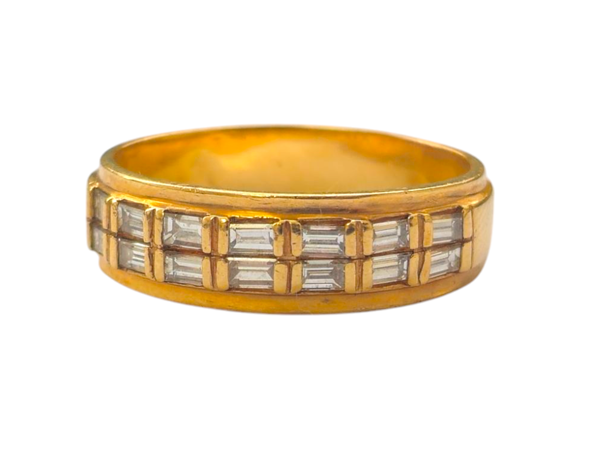1CWT Baguette Diamond Band in 14k Yellow Gold