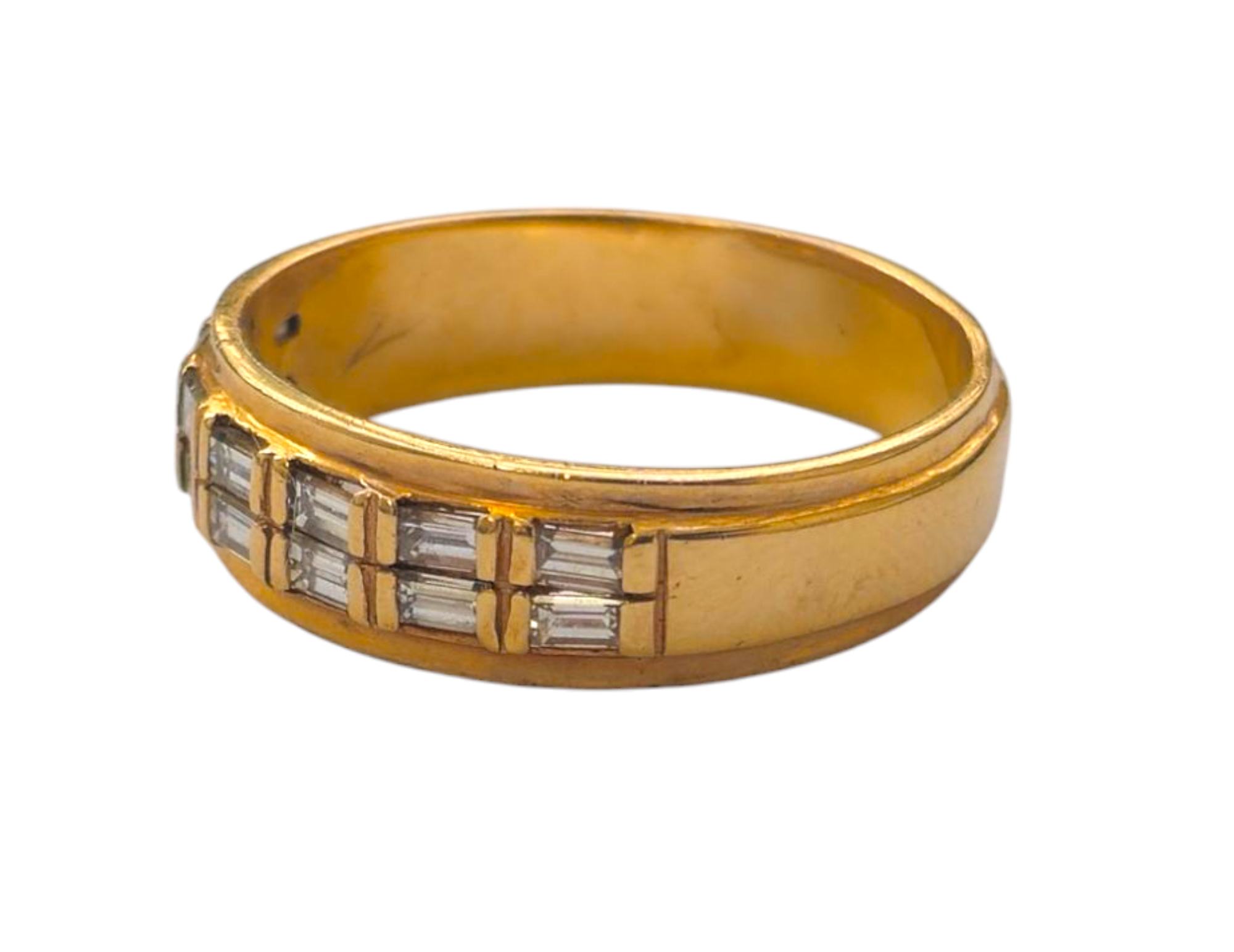 1CWT Baguette Diamond Band in 14k Yellow Gold