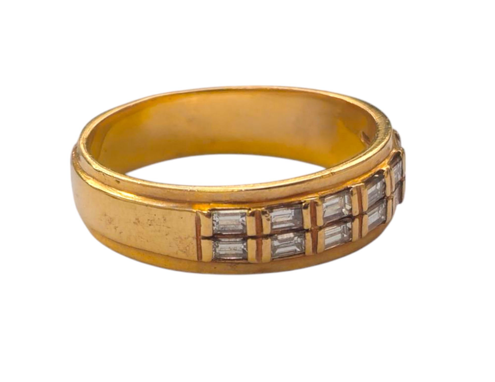 1CWT Baguette Diamond Band in 14k Yellow Gold