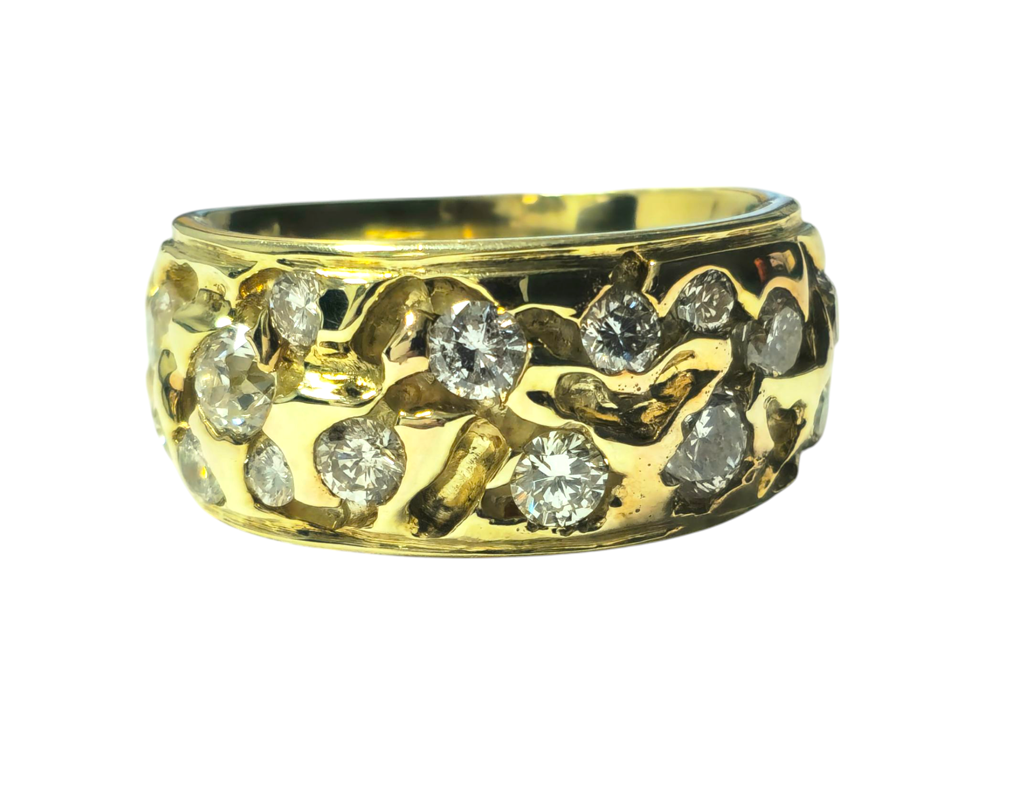2cwt Diamond Cluster Ring For Her in 14k Yellow Gold