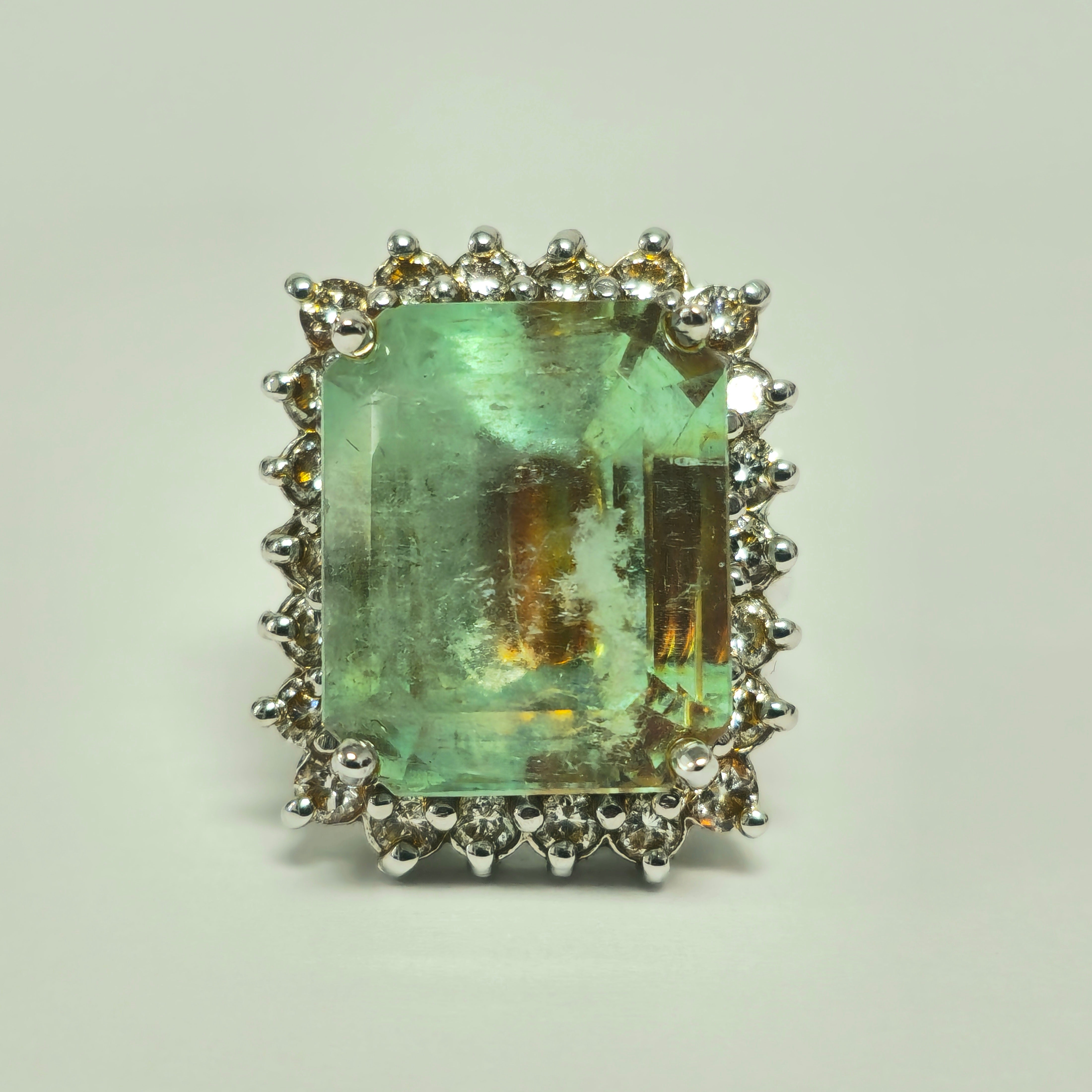 GIA Certified 100% Natural Colombian Emerald Diamond Ring