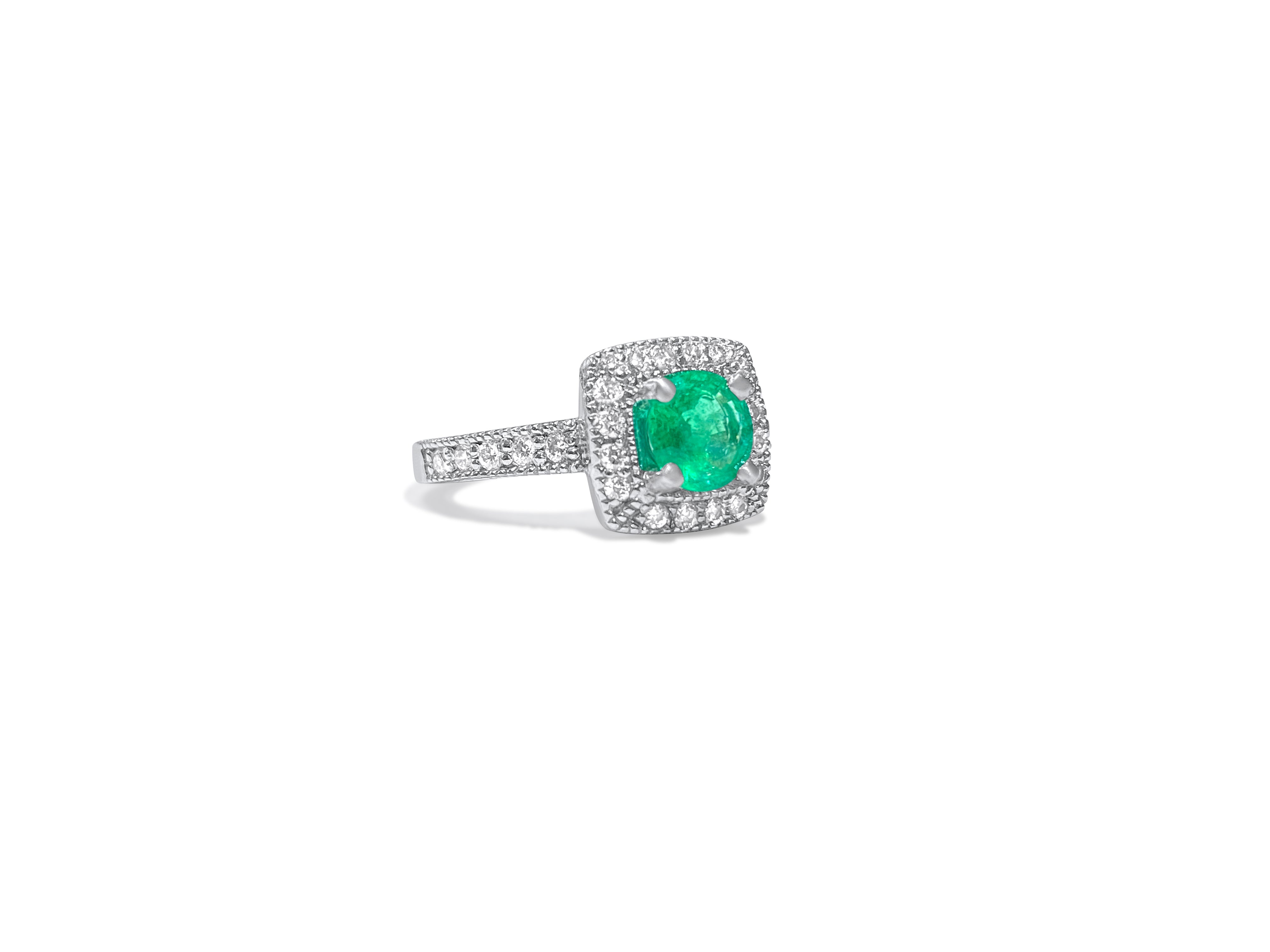 2.10 carat Emerald & Diamond Ring in 14K Gold.