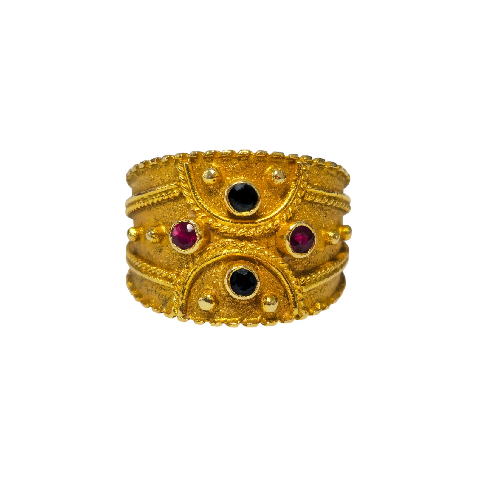 Collectible Mughal Style Sapphire & Gold Ring