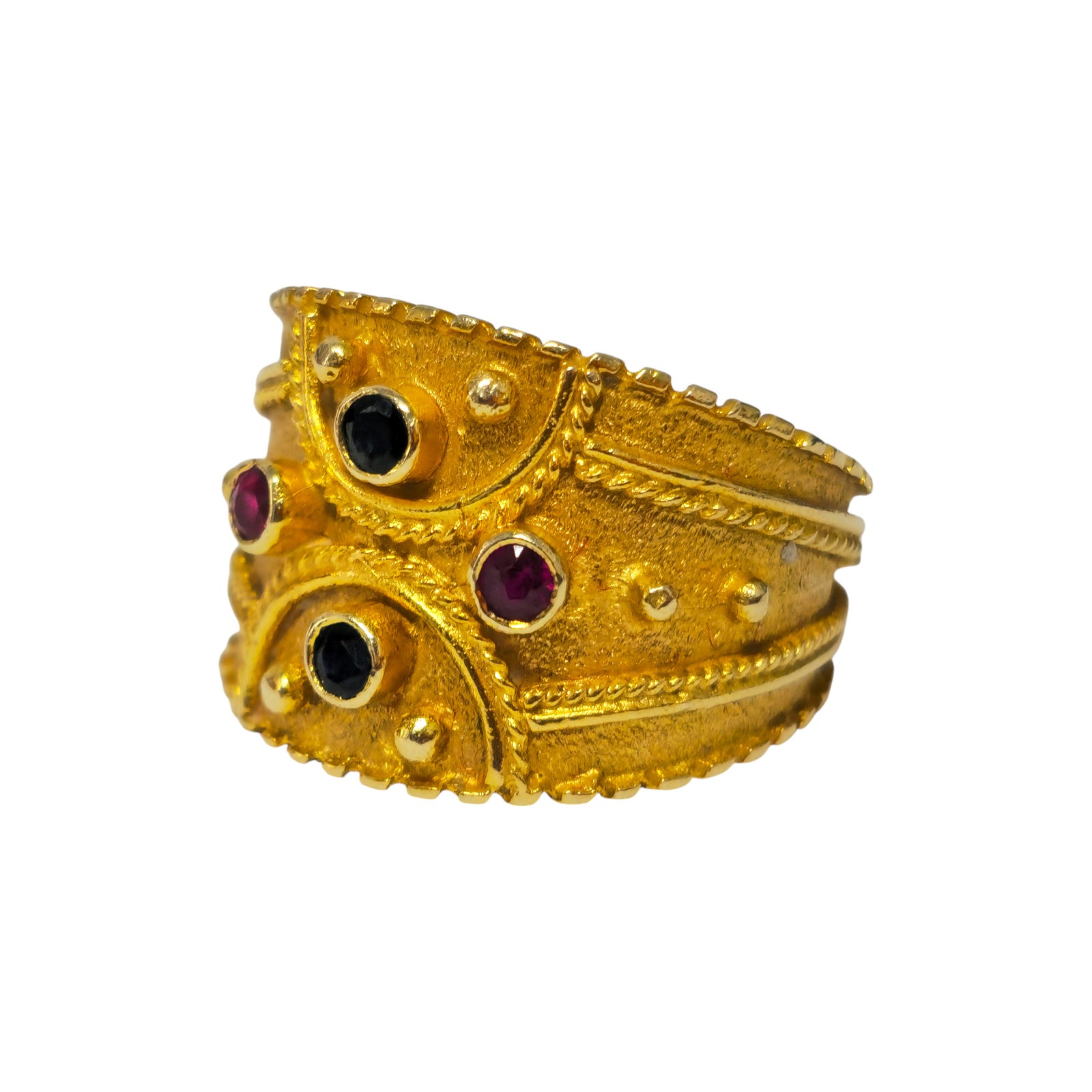Collectible Mughal Style Sapphire & Gold Ring