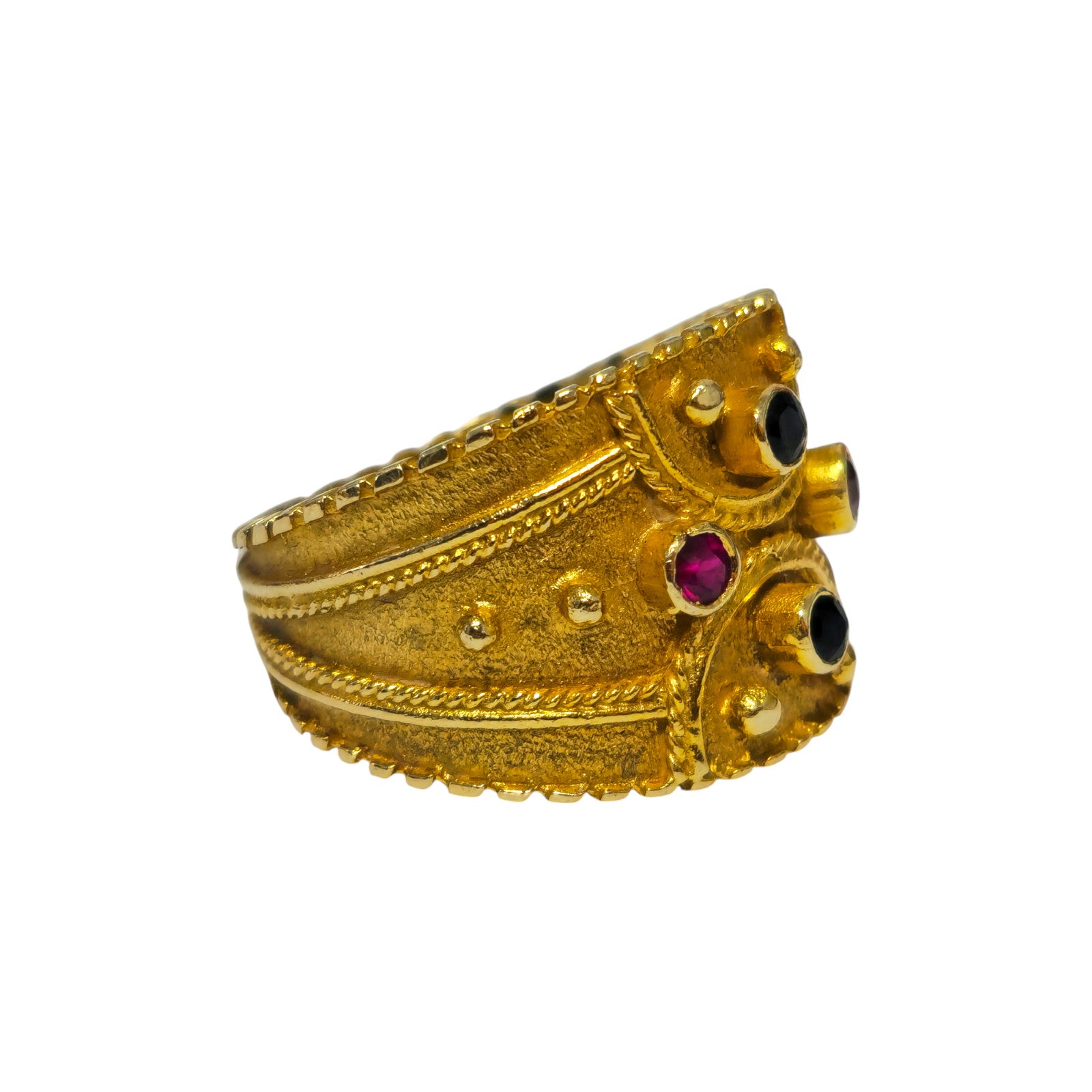 Collectible Mughal Style Sapphire & Gold Ring