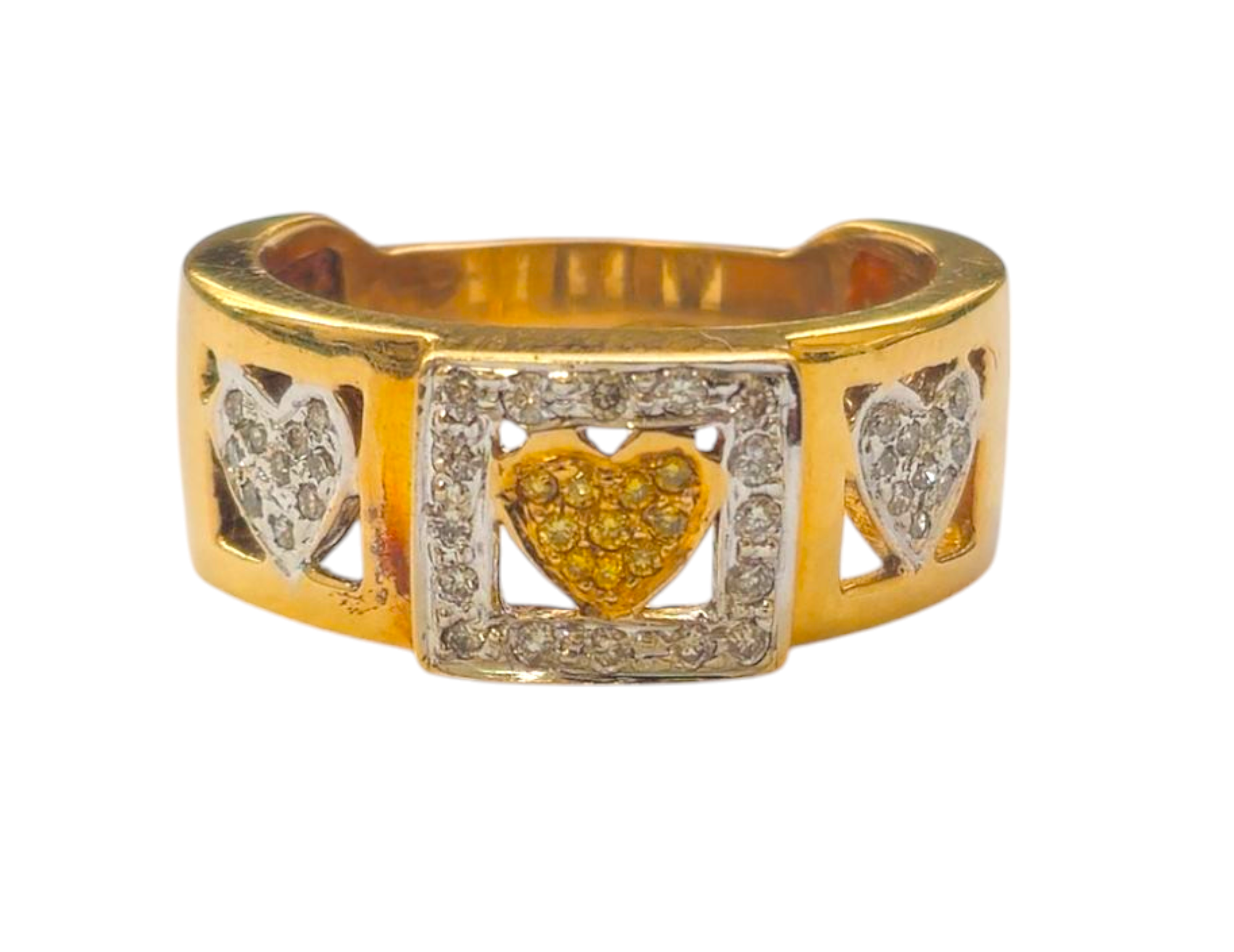 Collectible Heart Motif Diamond Ring in 14k Gold