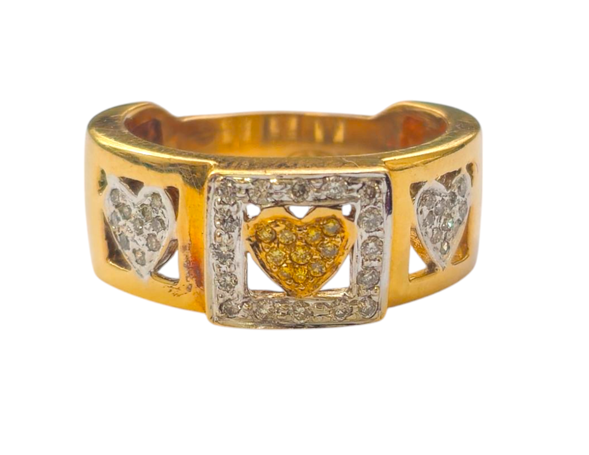 Collectible Heart Motif Diamond Ring in 14k Gold