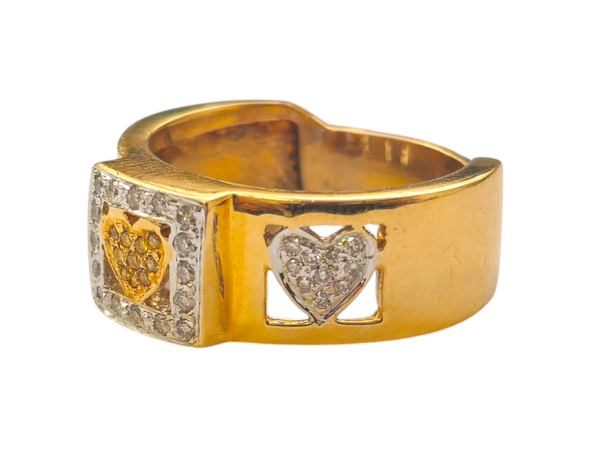 Collectible Heart Motif Diamond Ring in 14k Gold