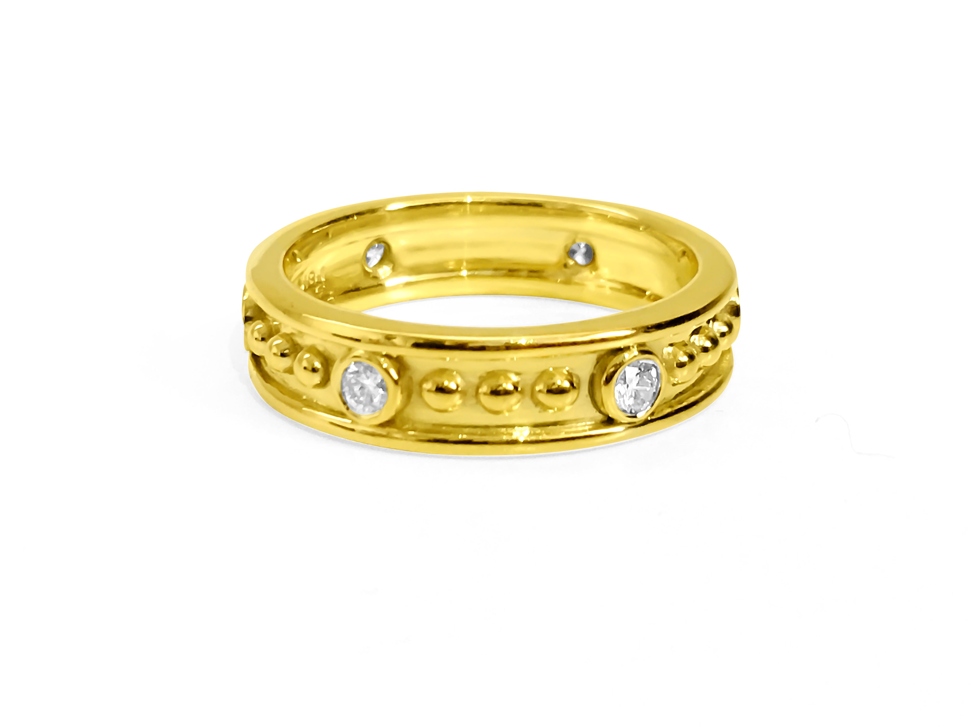 Fancy Style 0.48 Carat Natural Diamond Band 18K Gold