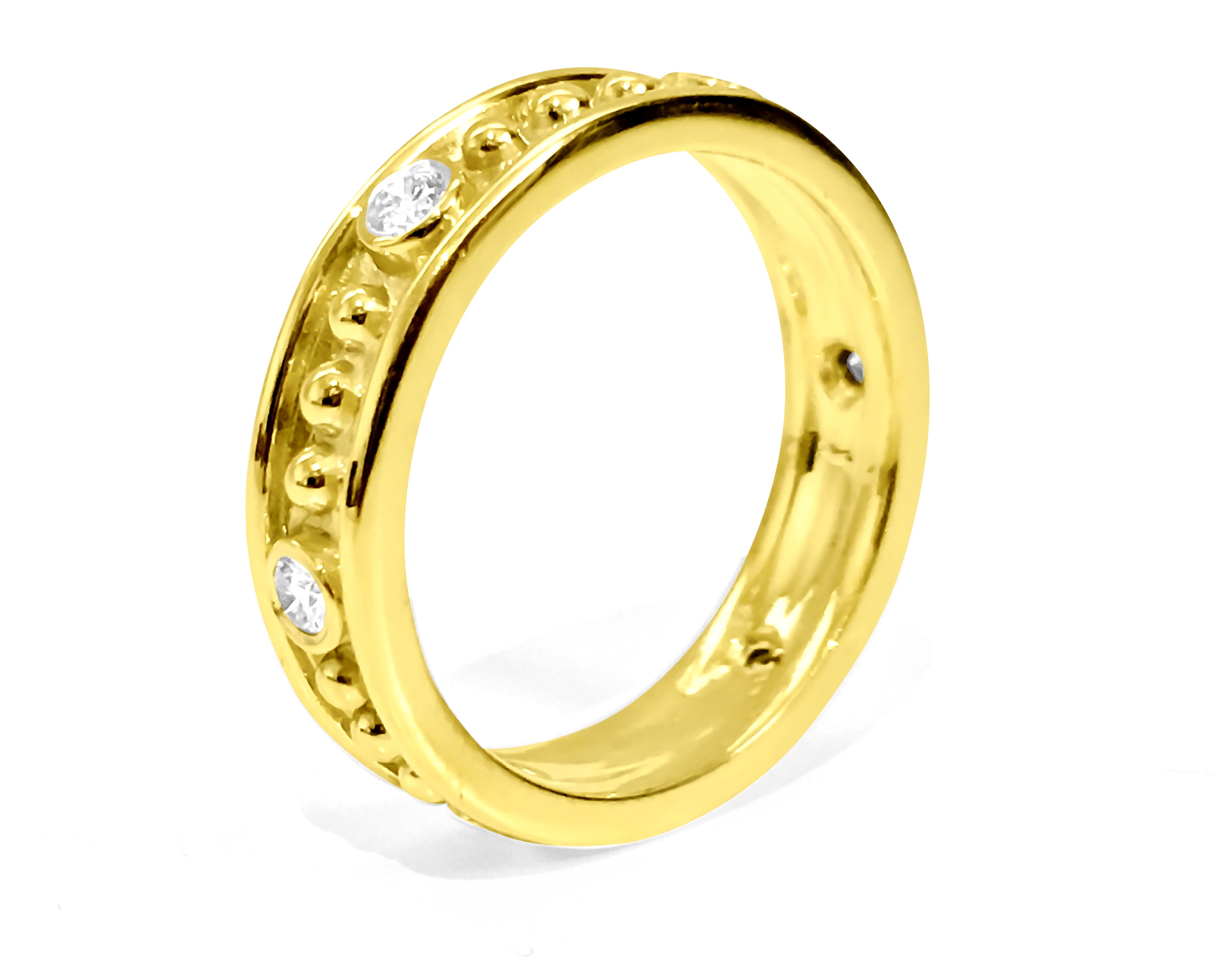 Fancy Style 0.48 Carat Natural Diamond Band 18K Gold