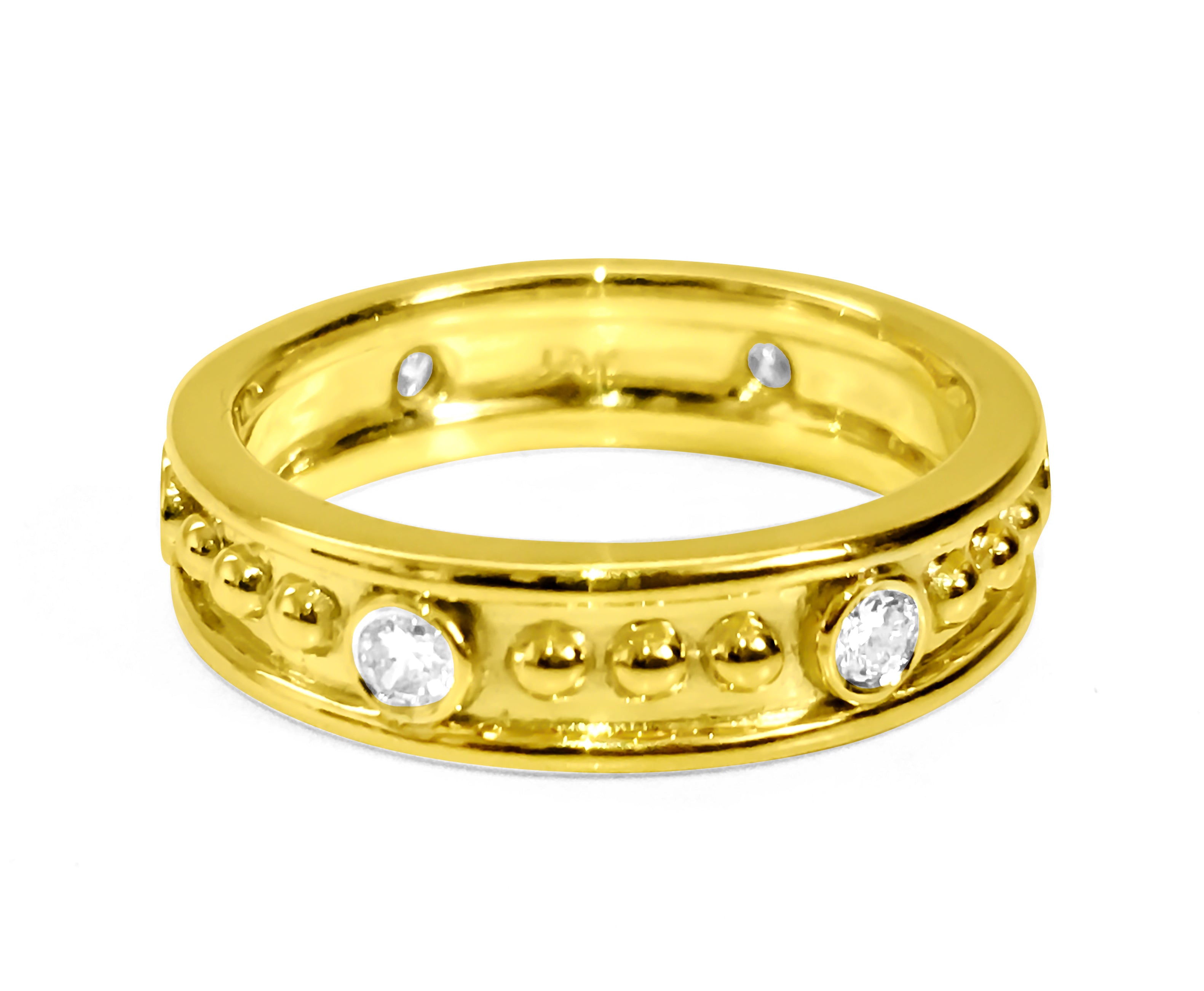 Fancy Style 0.48 Carat Natural Diamond Band 18K Gold