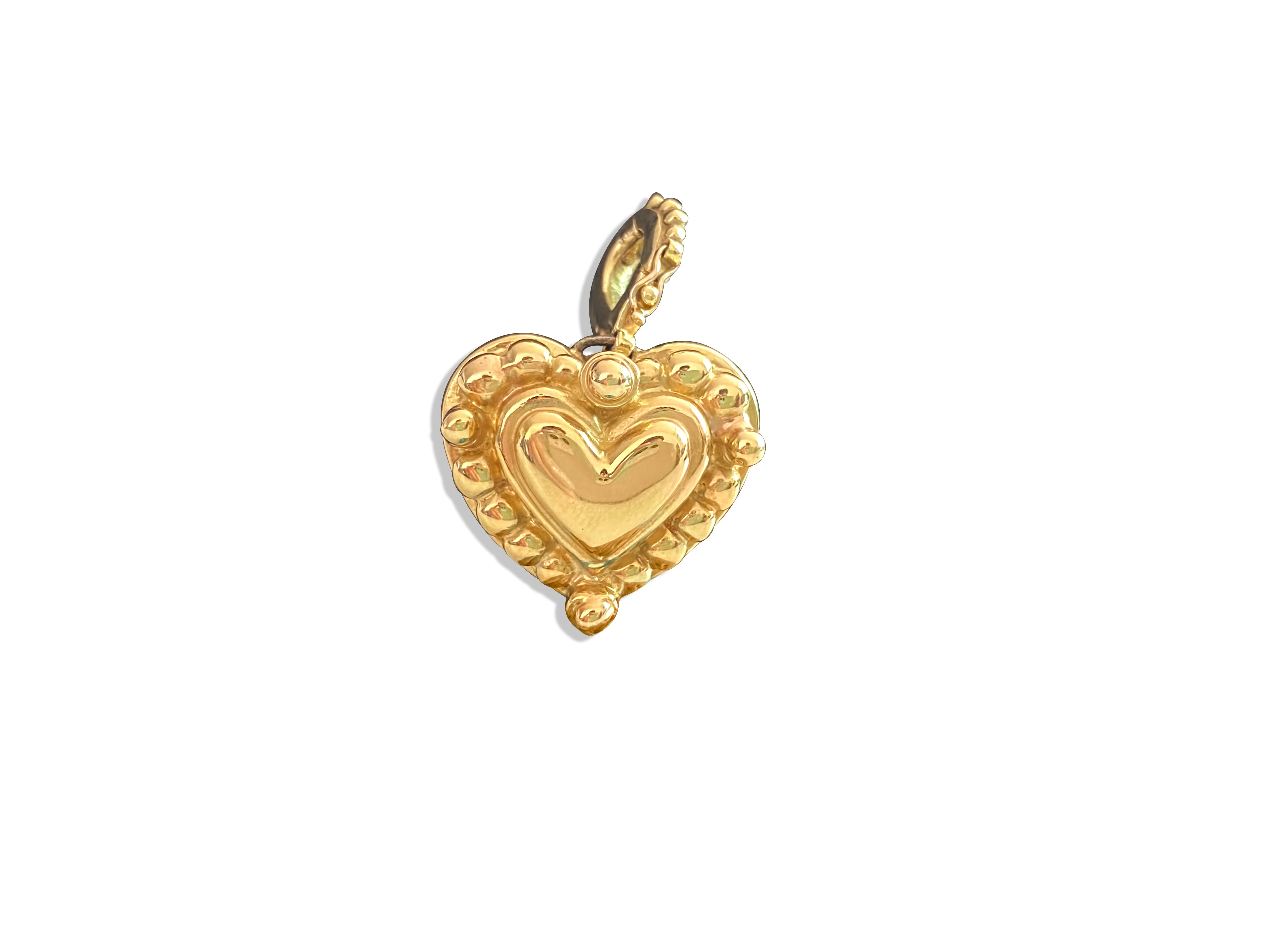 18K, 1.25 CT diamond, ruby and sapphire Heart Pendant