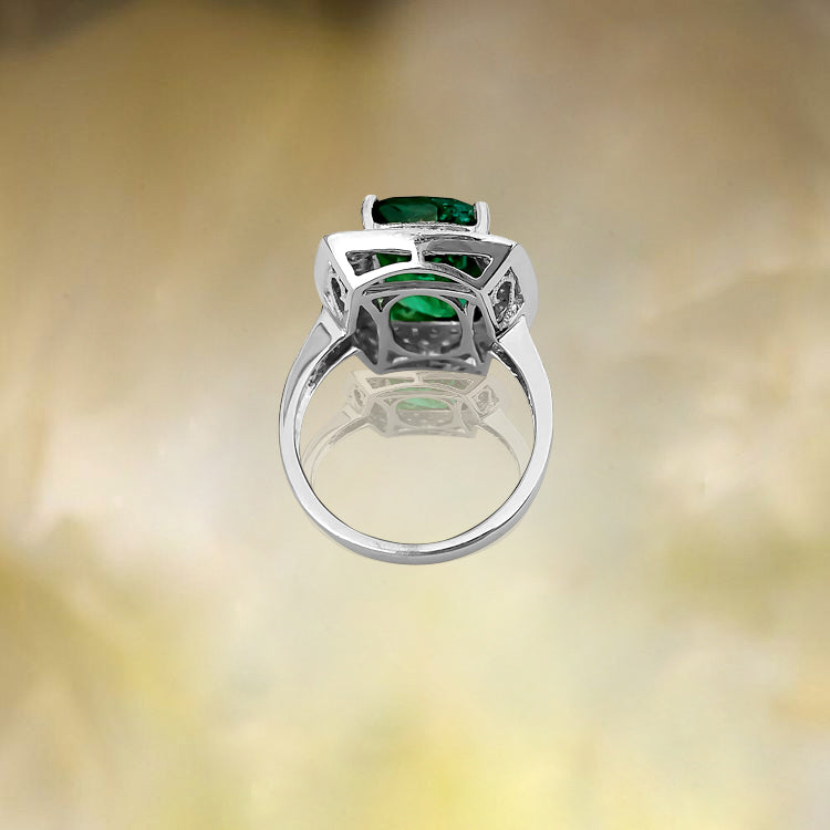GIA Certified Vibrant 7.25 Carat Emerald & Diamond Ring