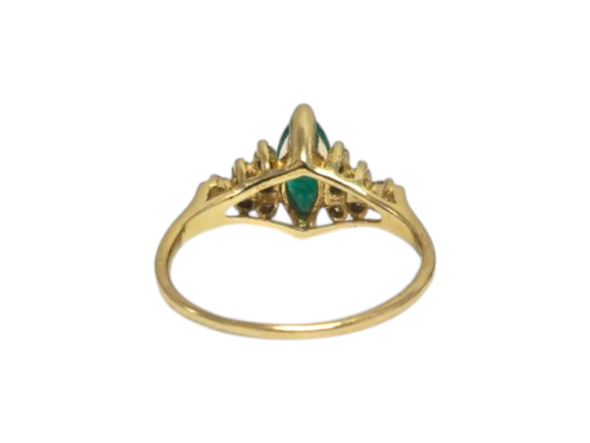 Vintage Marquise Emerald & Diamond Ring