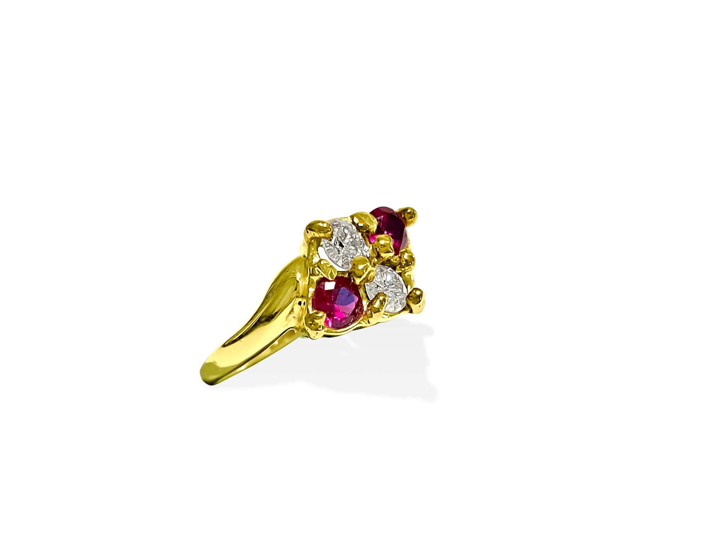 14k Gold, 0.40 Carat Diamond & Ruby Ring.