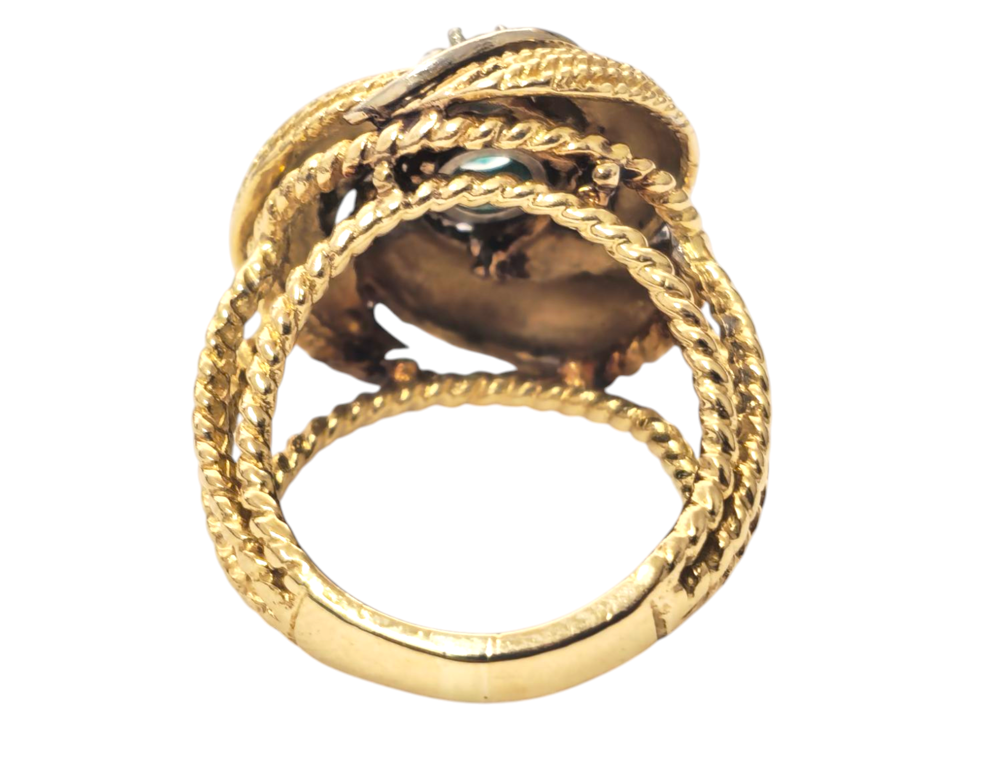 Natural Colombian Emerald & Diamond Ring in 18k Gold