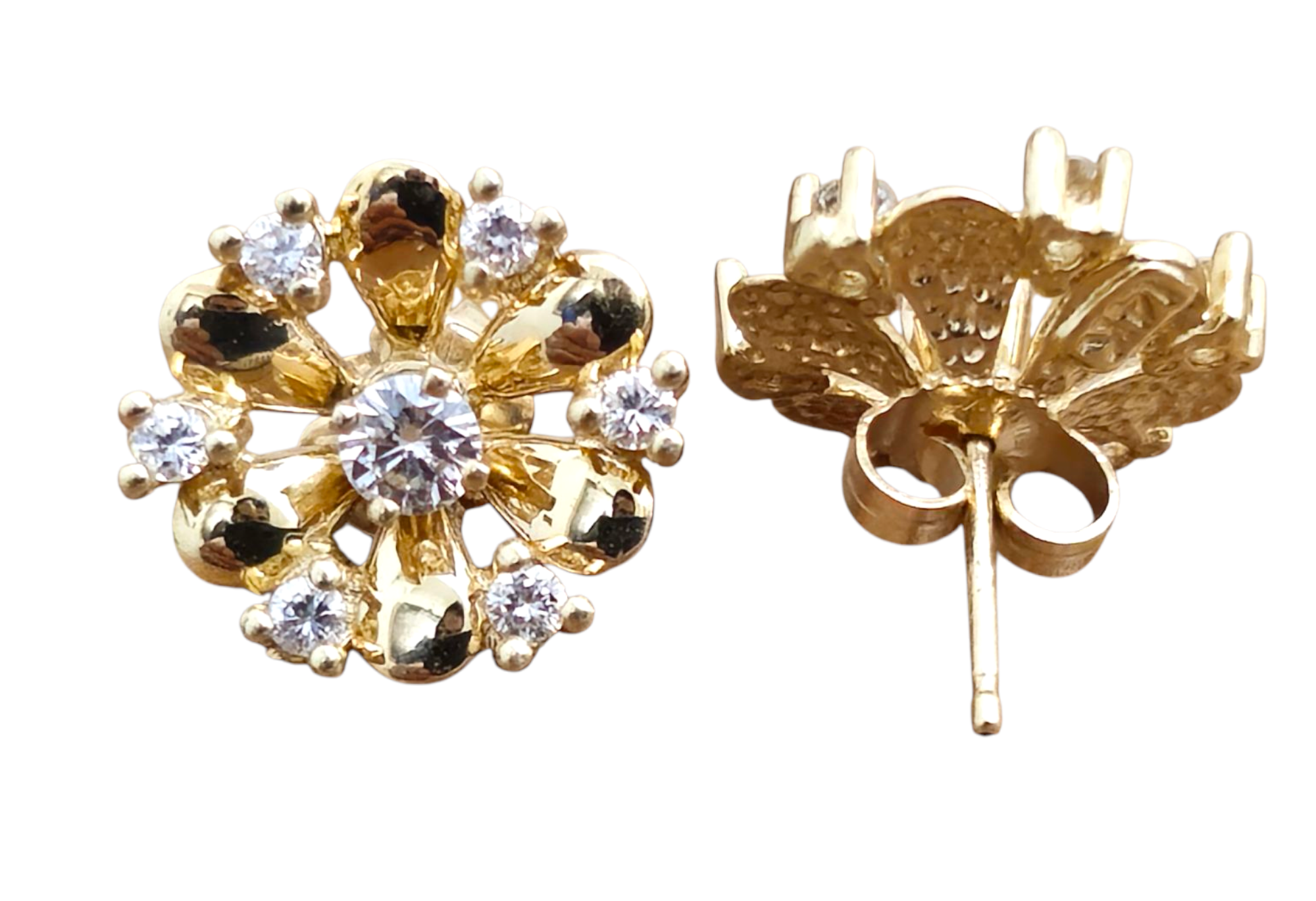 Modern 1CT Diamond Pushback Earrings.