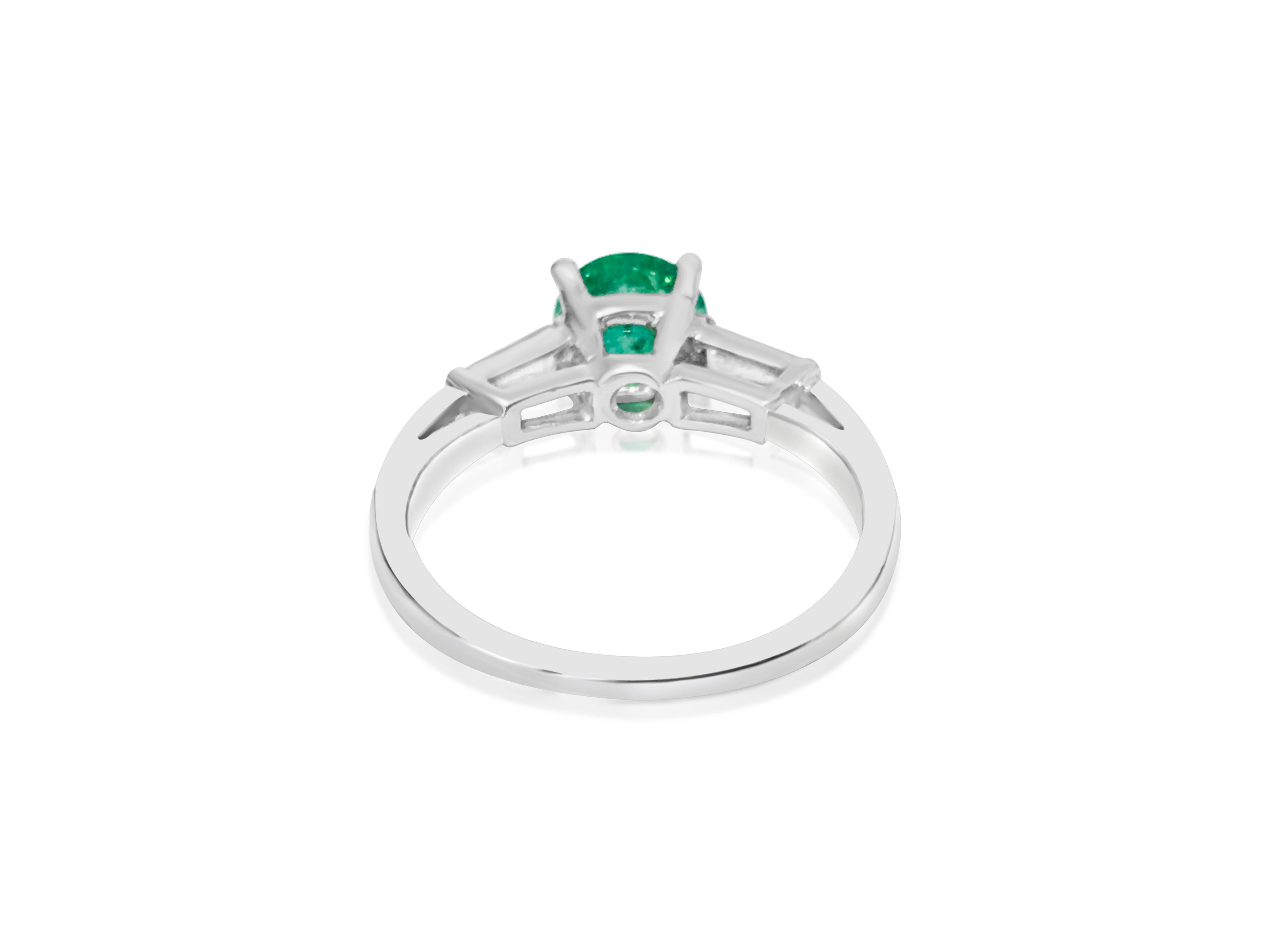 Ladies Platinum Emerald & VVS Diamond Wedding Ring