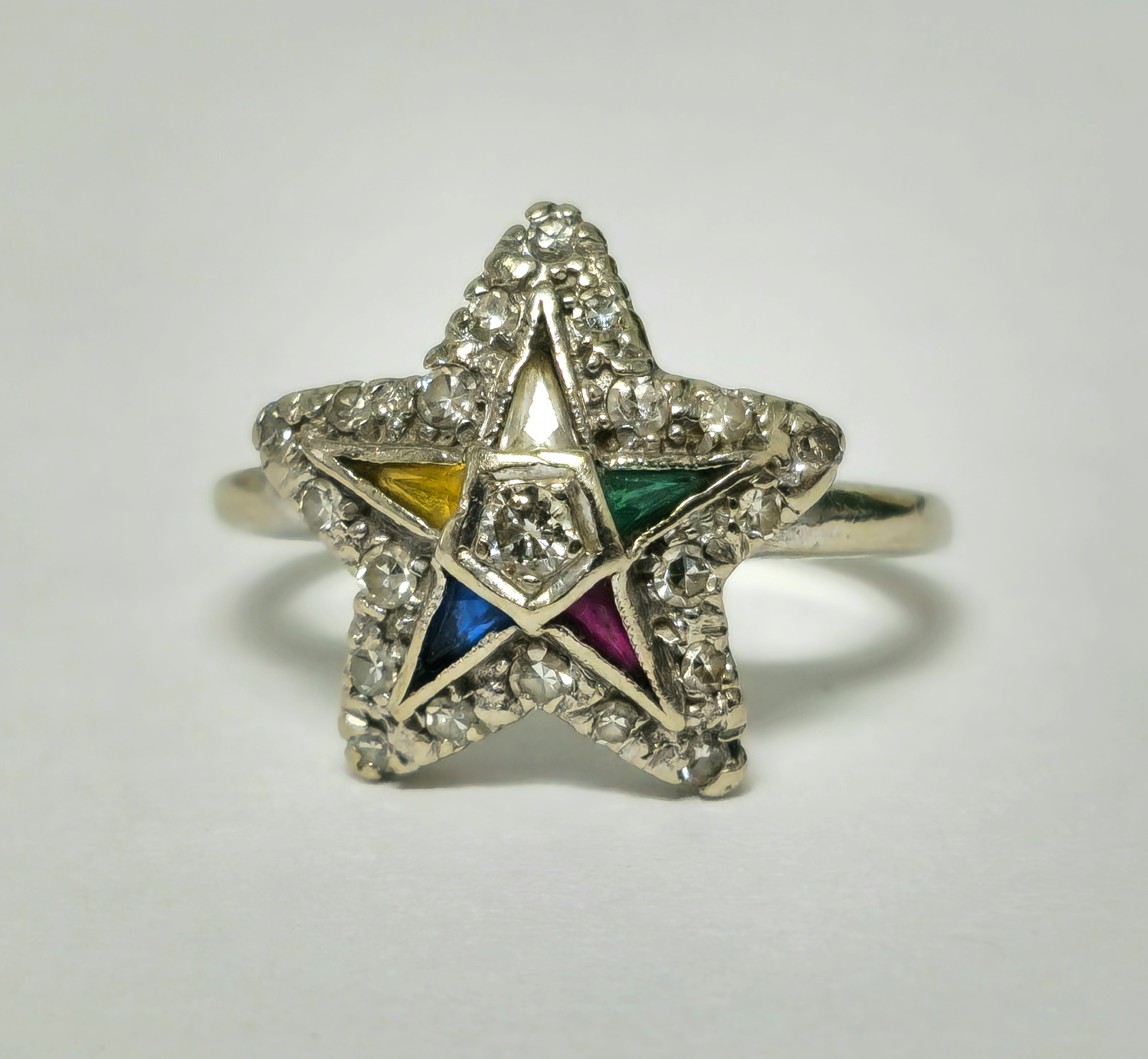 Late 20th century Multigemstone & Diamond Ring in 14k Gold