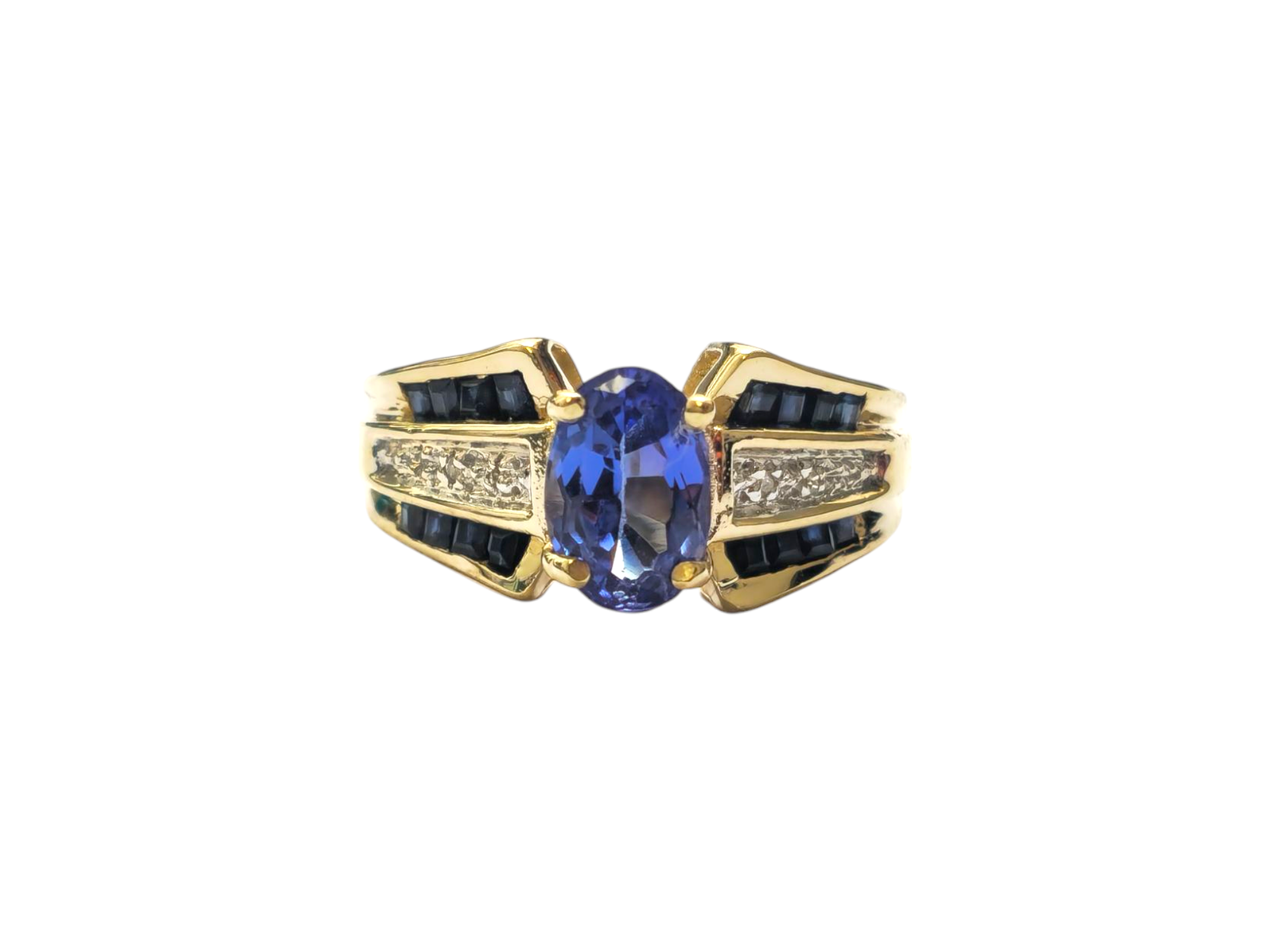 Natural 1.50 Carat Tanzanite & Diamond Ring