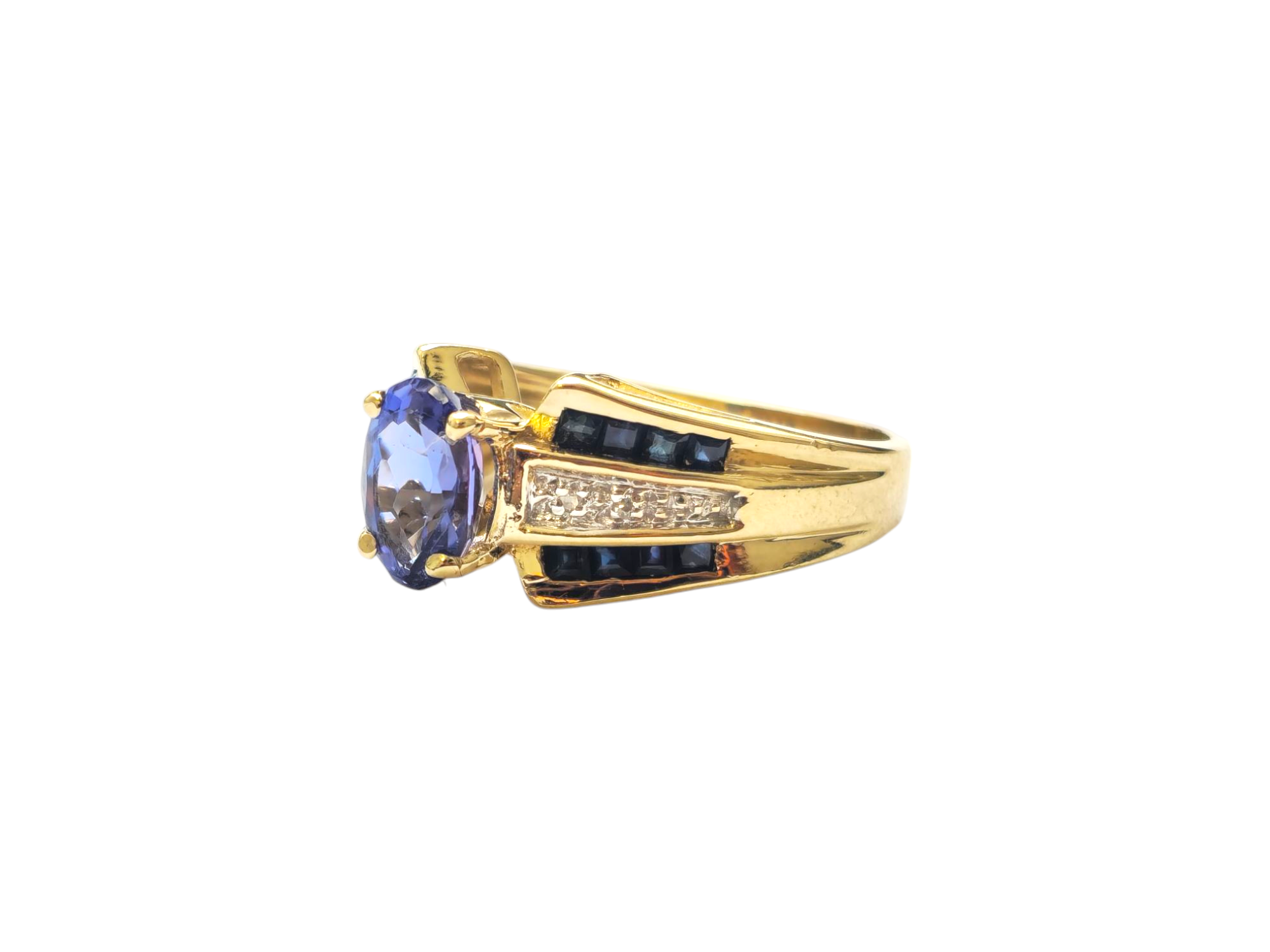 Natural 1.50 Carat Tanzanite & Diamond Ring