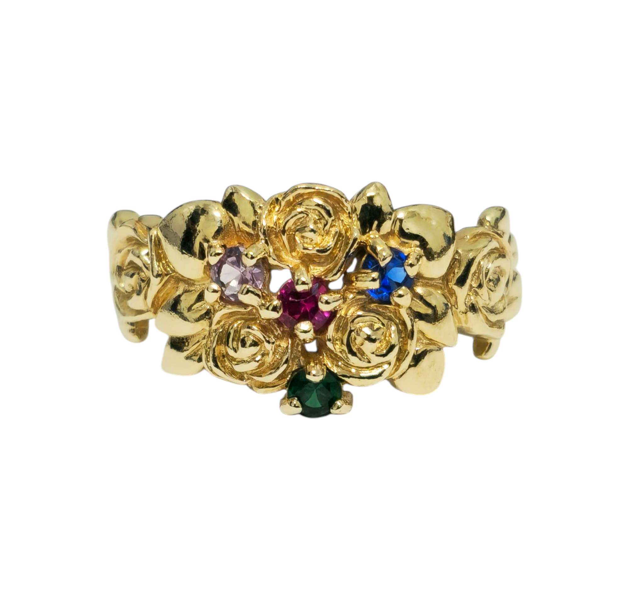 Multi gemstone ring in 10kt Gold