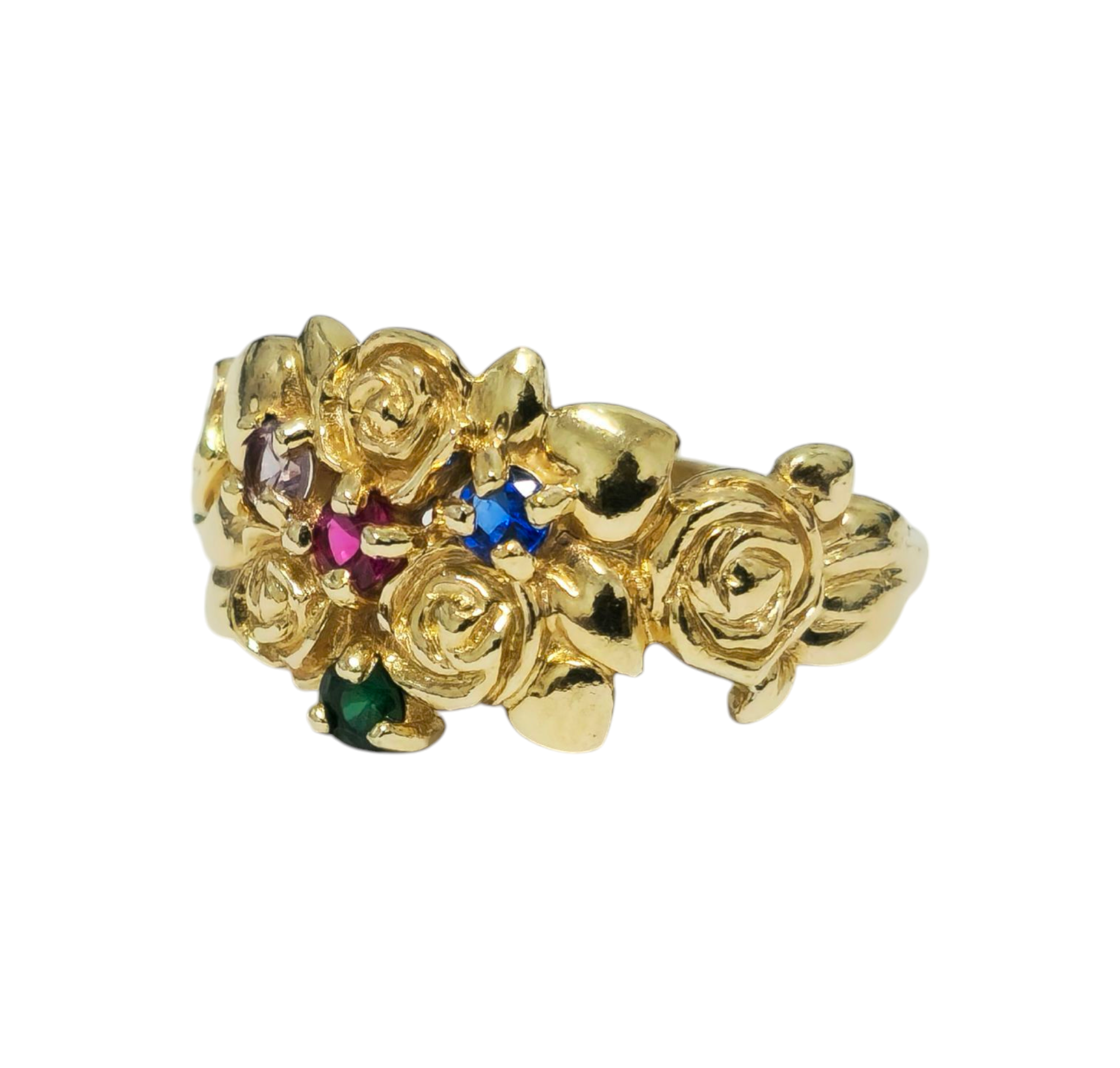 Multi gemstone ring in 10kt Gold