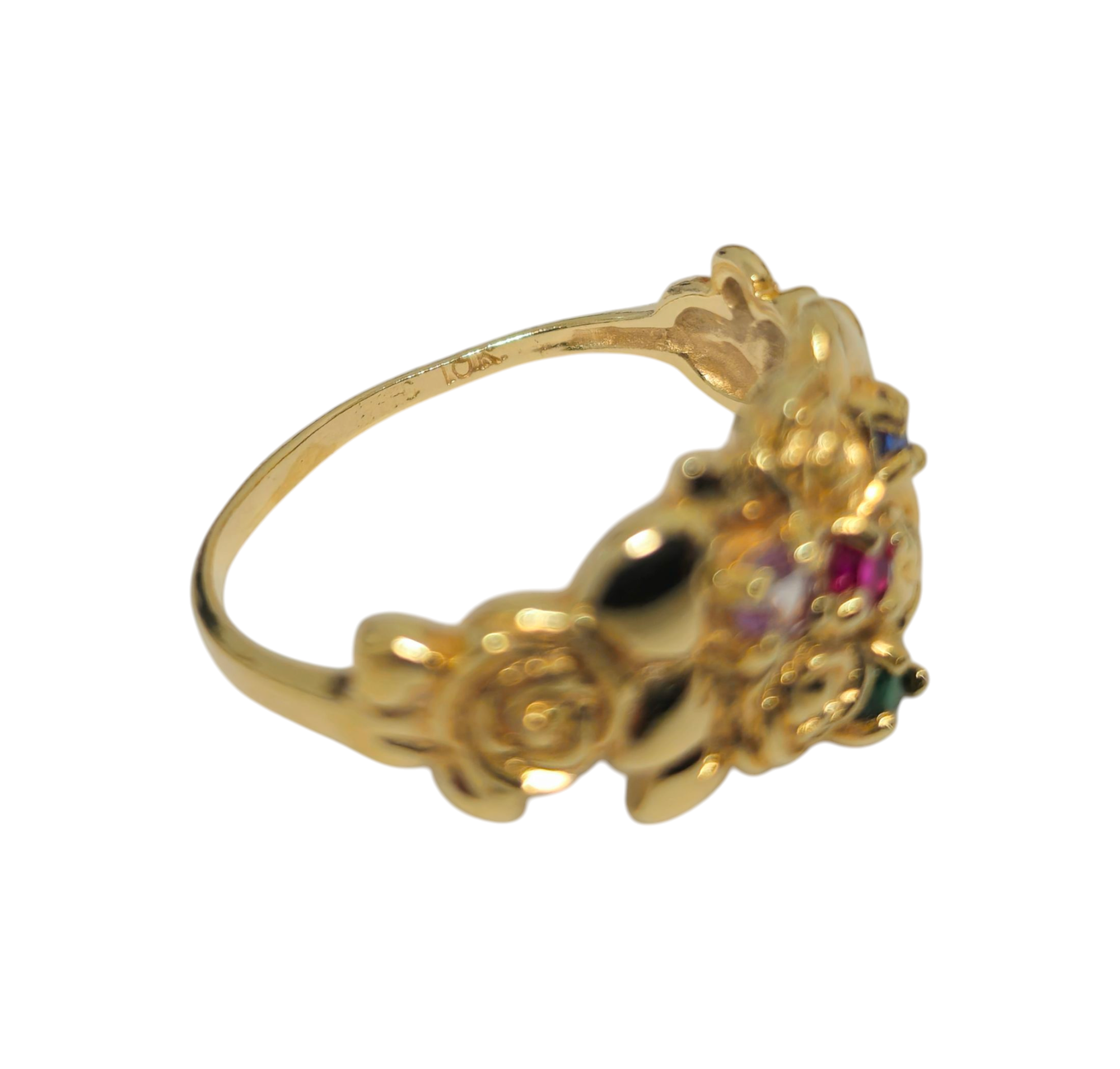 Multi gemstone ring in 10kt Gold