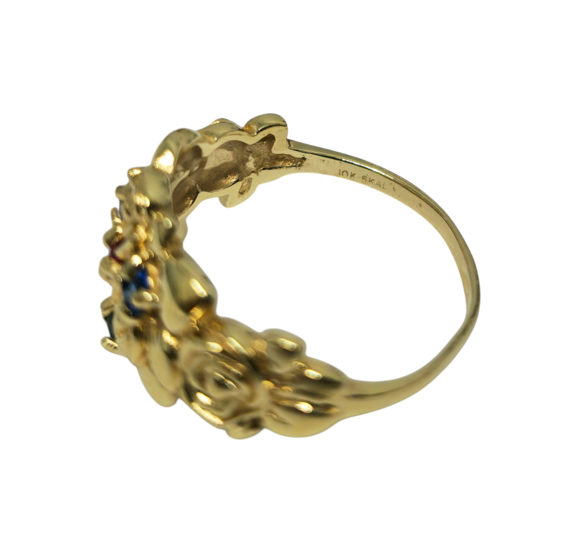 Multi gemstone ring in 10kt Gold