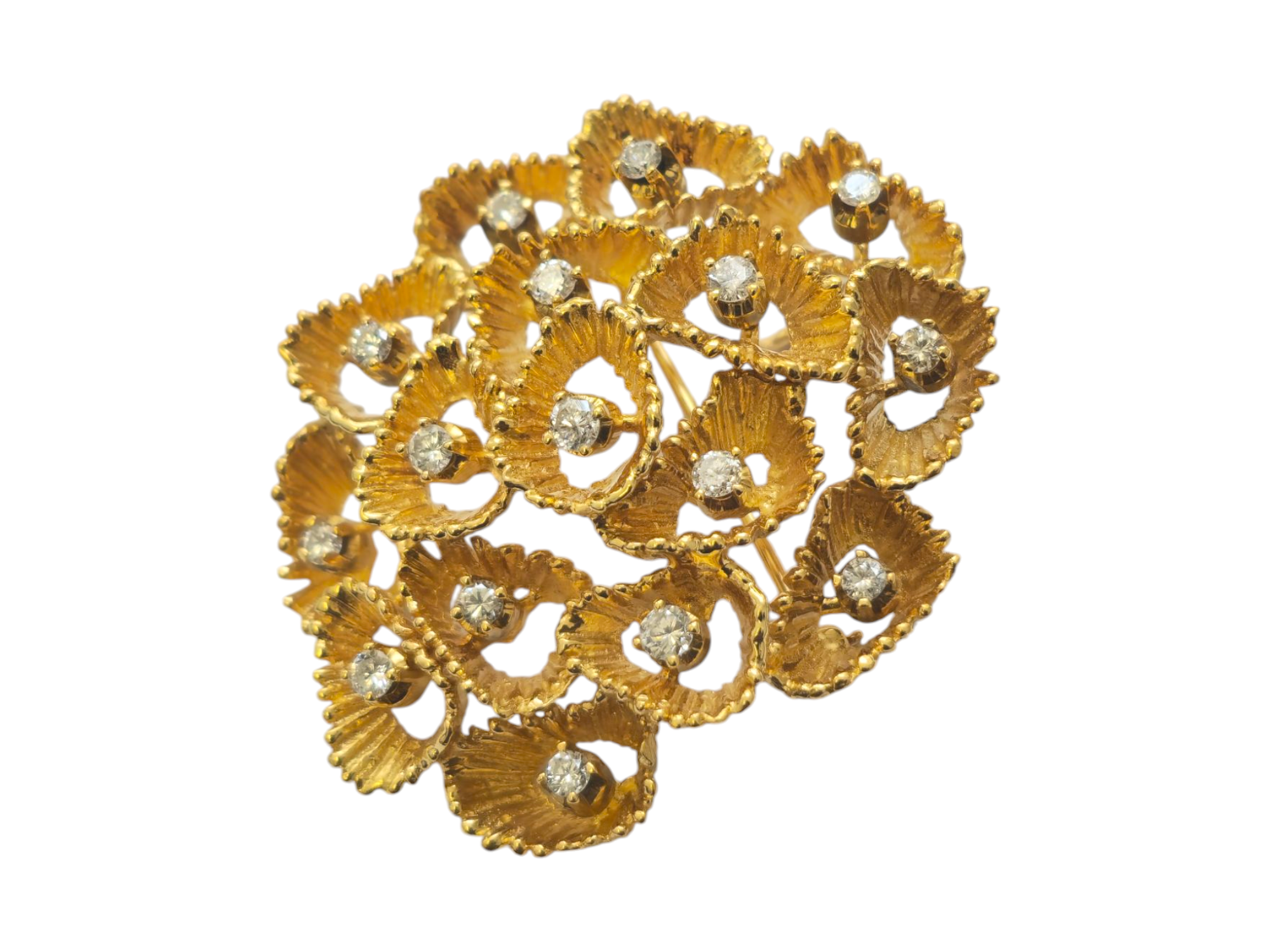 Vintage 18k Gold and Diamond Ring, Pendant and Earrings Set