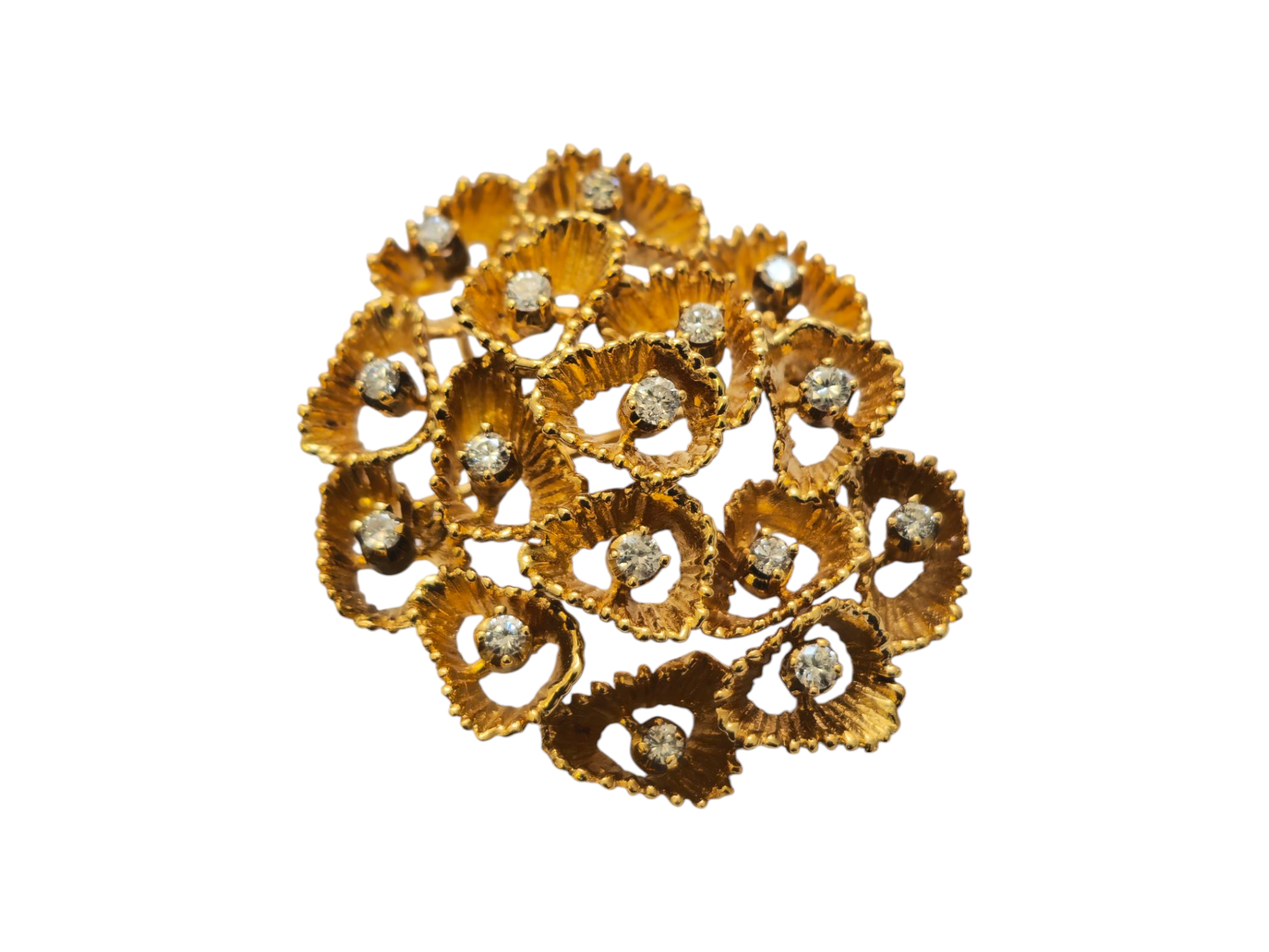 Vintage 18k Gold and Diamond Ring, Pendant and Earrings Set