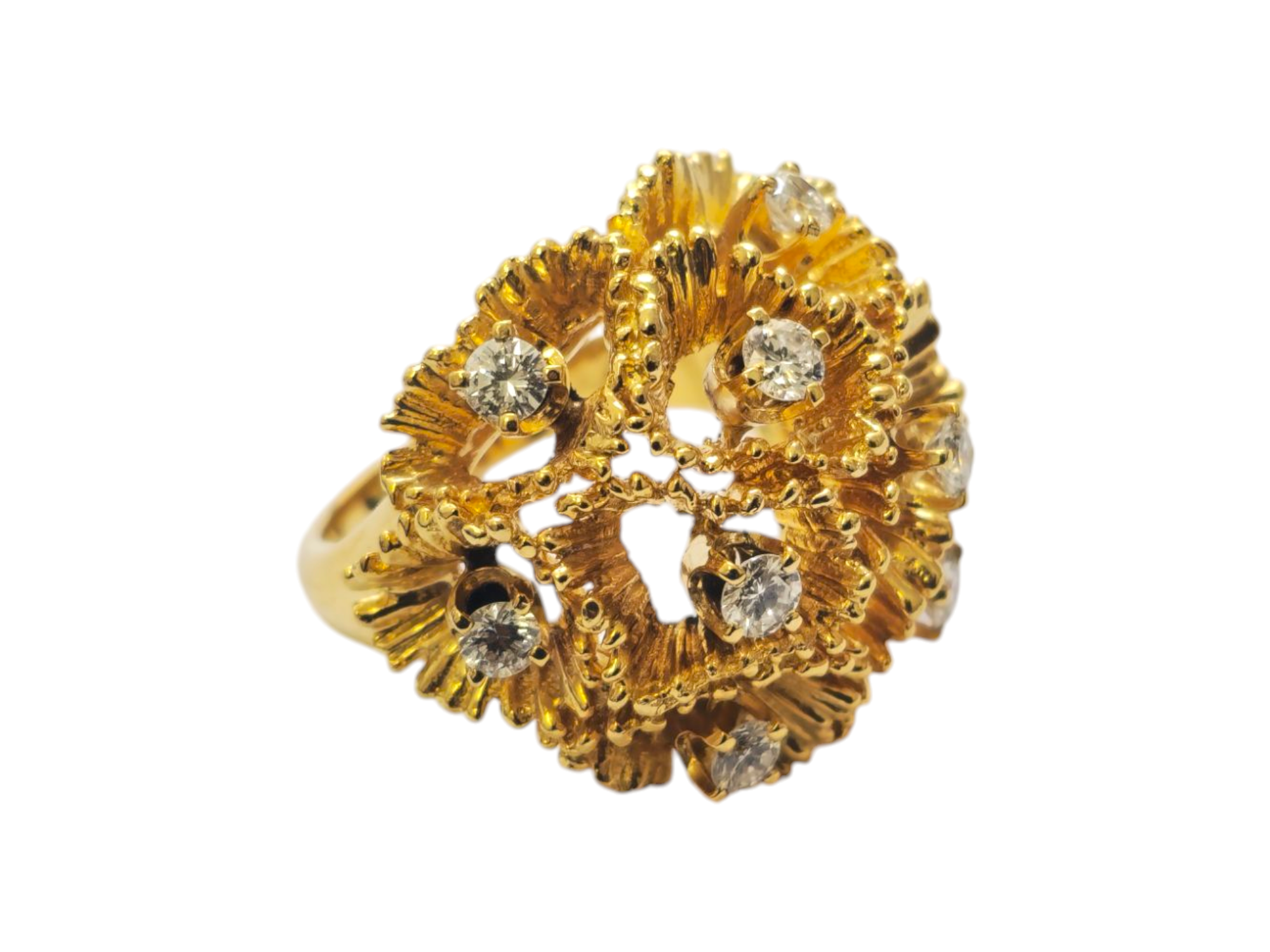 Vintage 18k Gold and Diamond Ring, Pendant and Earrings Set