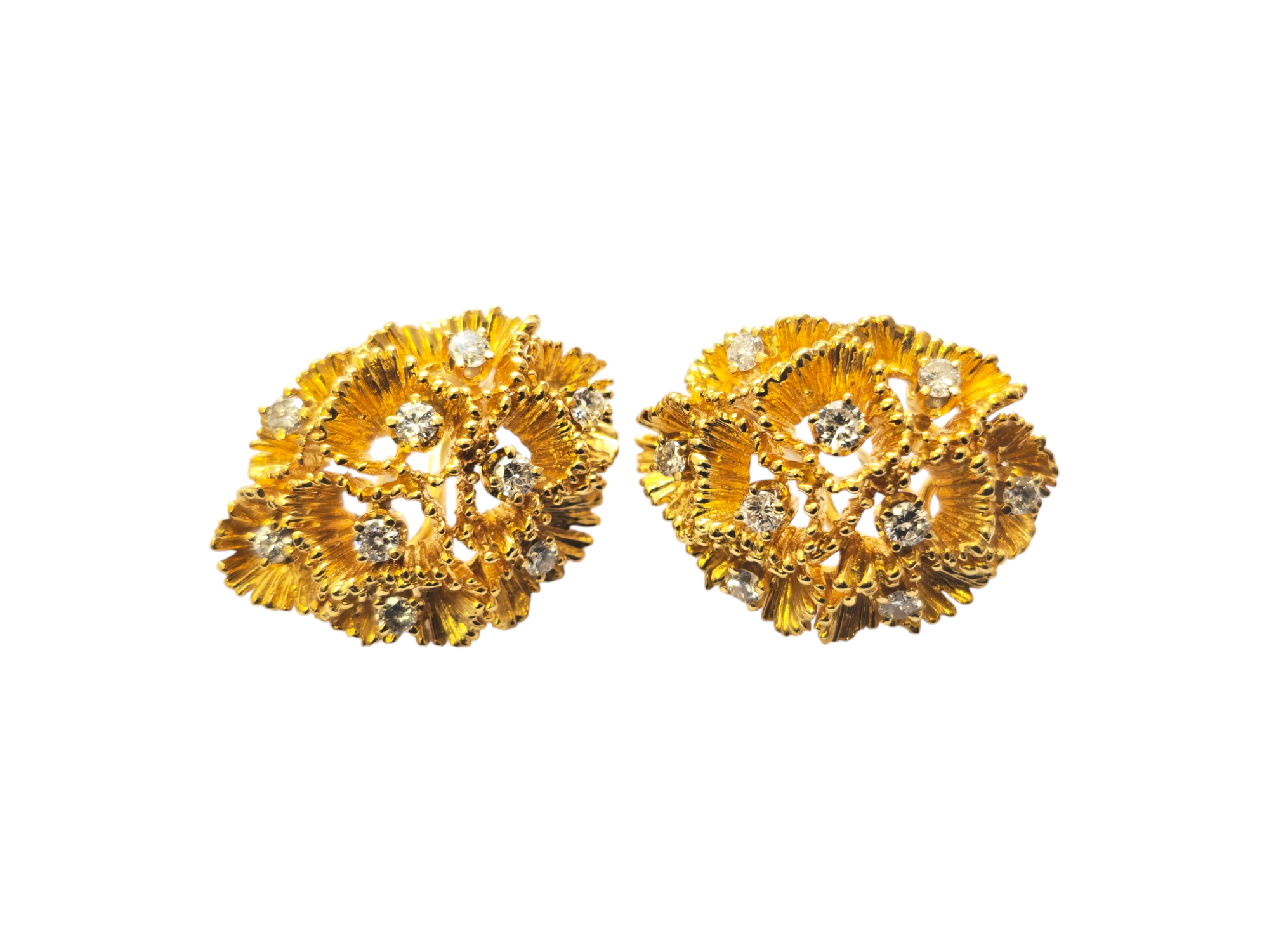 Vintage 18k Gold and Diamond Ring, Pendant and Earrings Set