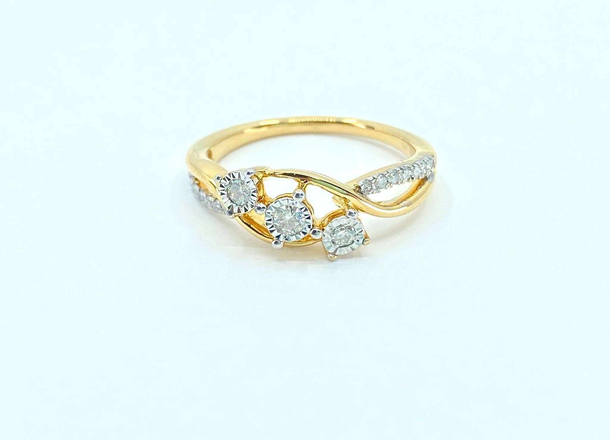 Natural 1/2 Carat Diamond Engagement Ring For Her in 14k Gold