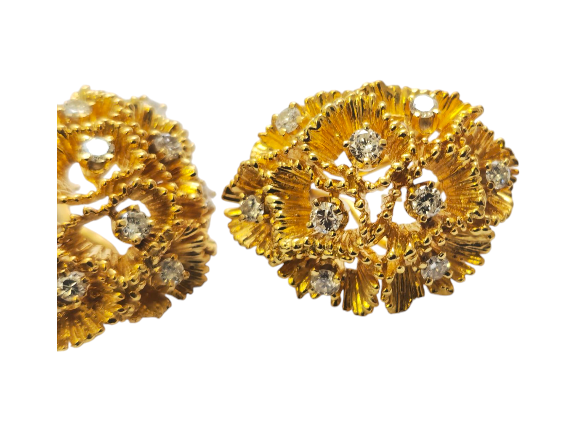 Vintage 18k Gold and Diamond Ring, Pendant and Earrings Set