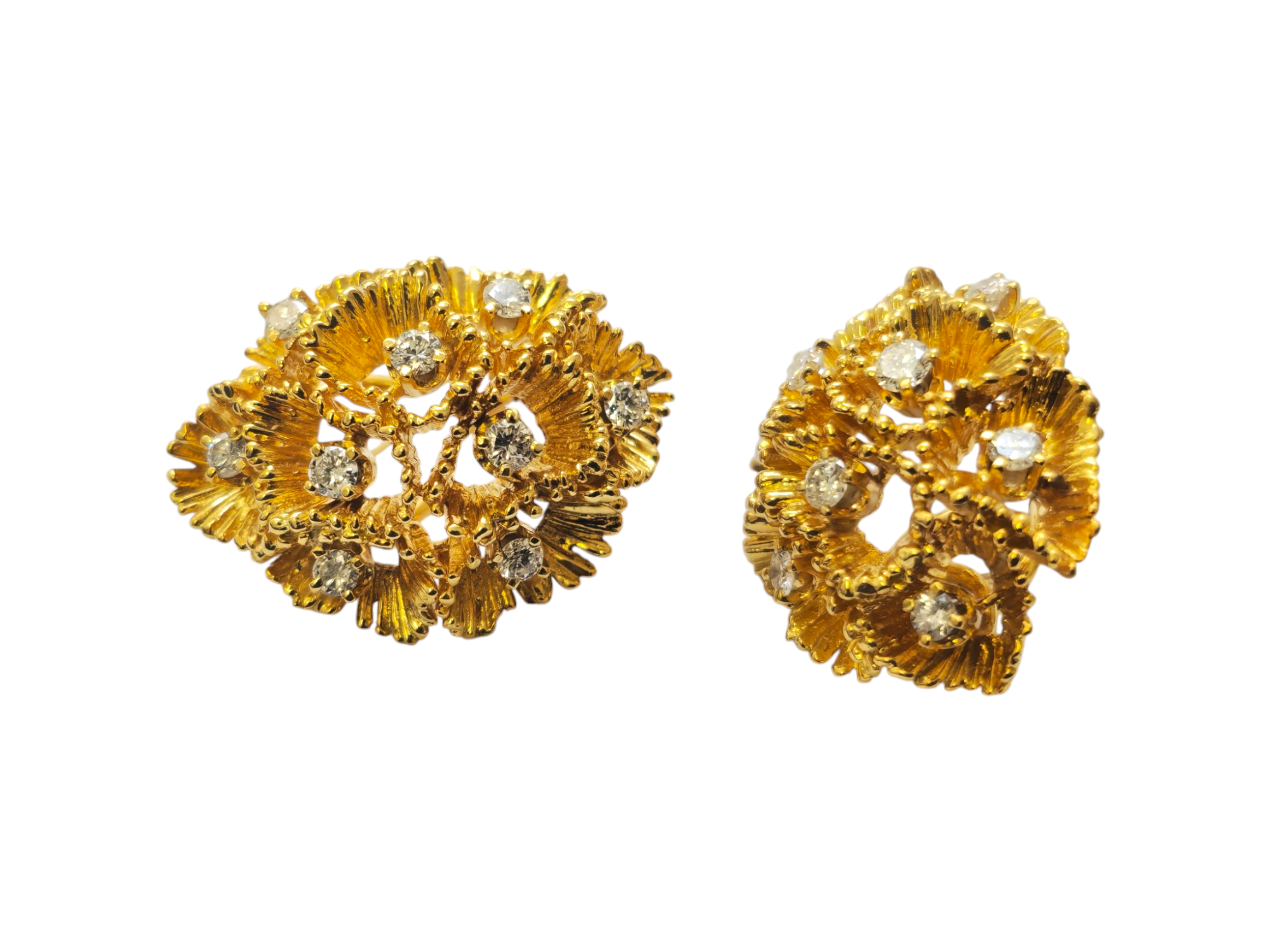 Vintage 18k Gold and Diamond Ring, Pendant and Earrings Set