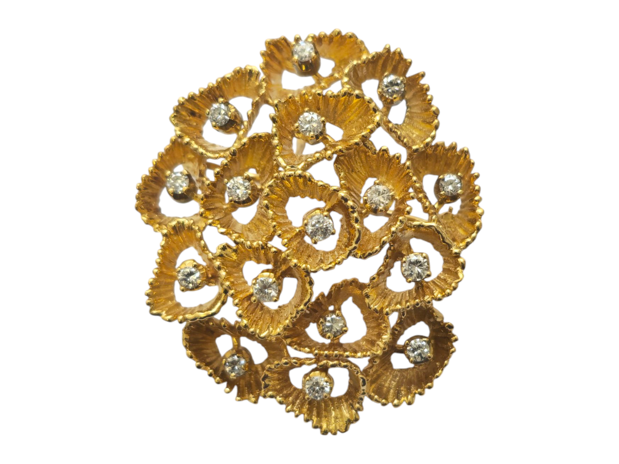 Vintage 18k Gold and Diamond Ring, Pendant and Earrings Set