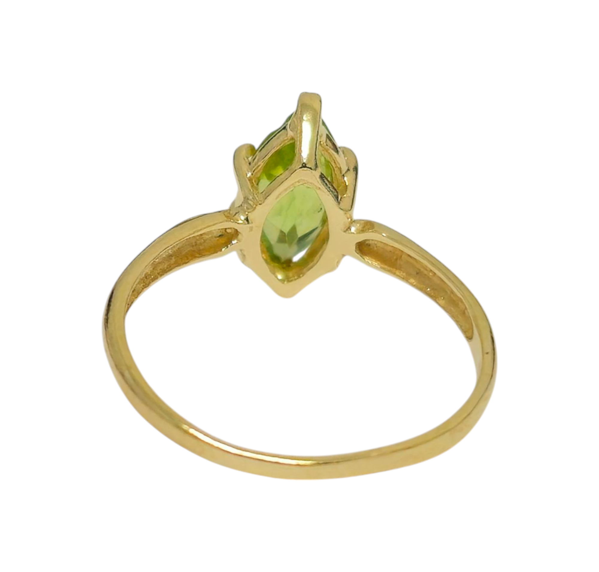 Marquise Green Peridot Ring in 10k Gold