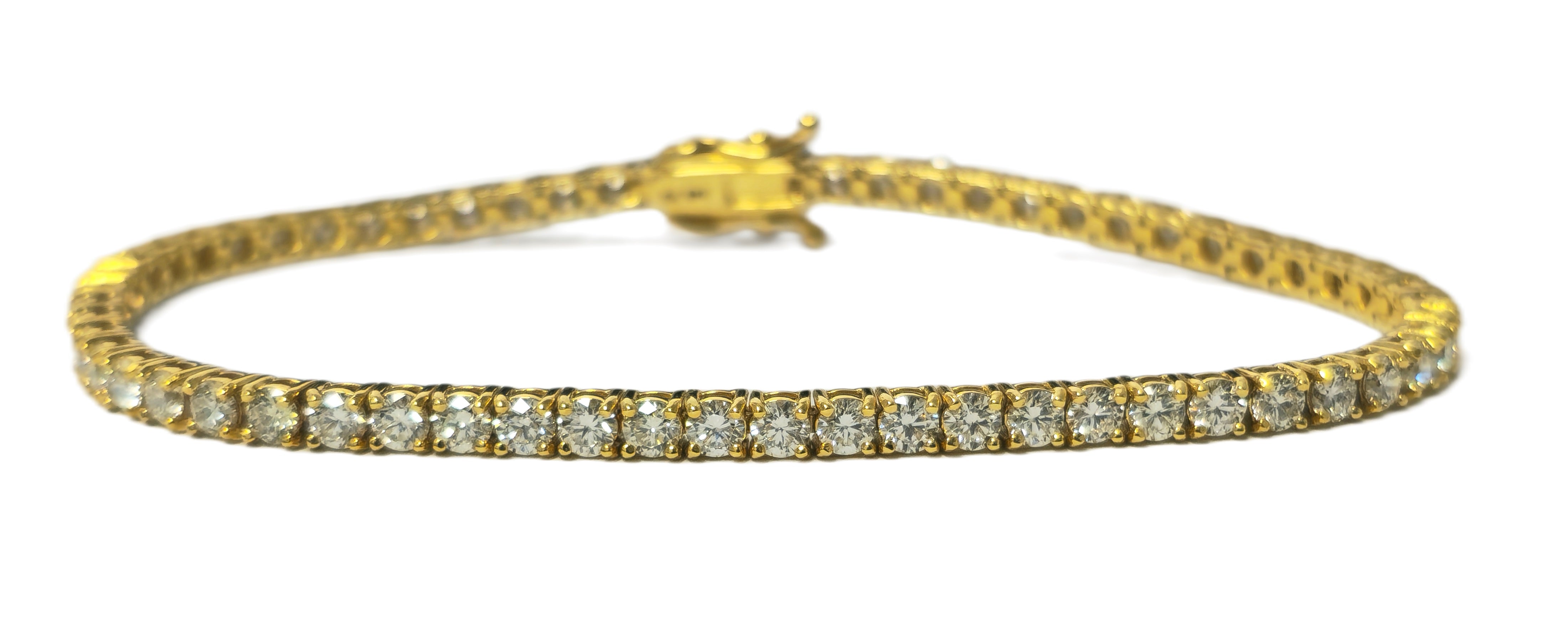 Unisex 6.00ct Diamond 14k Yellow Gold Tennis Bracelet